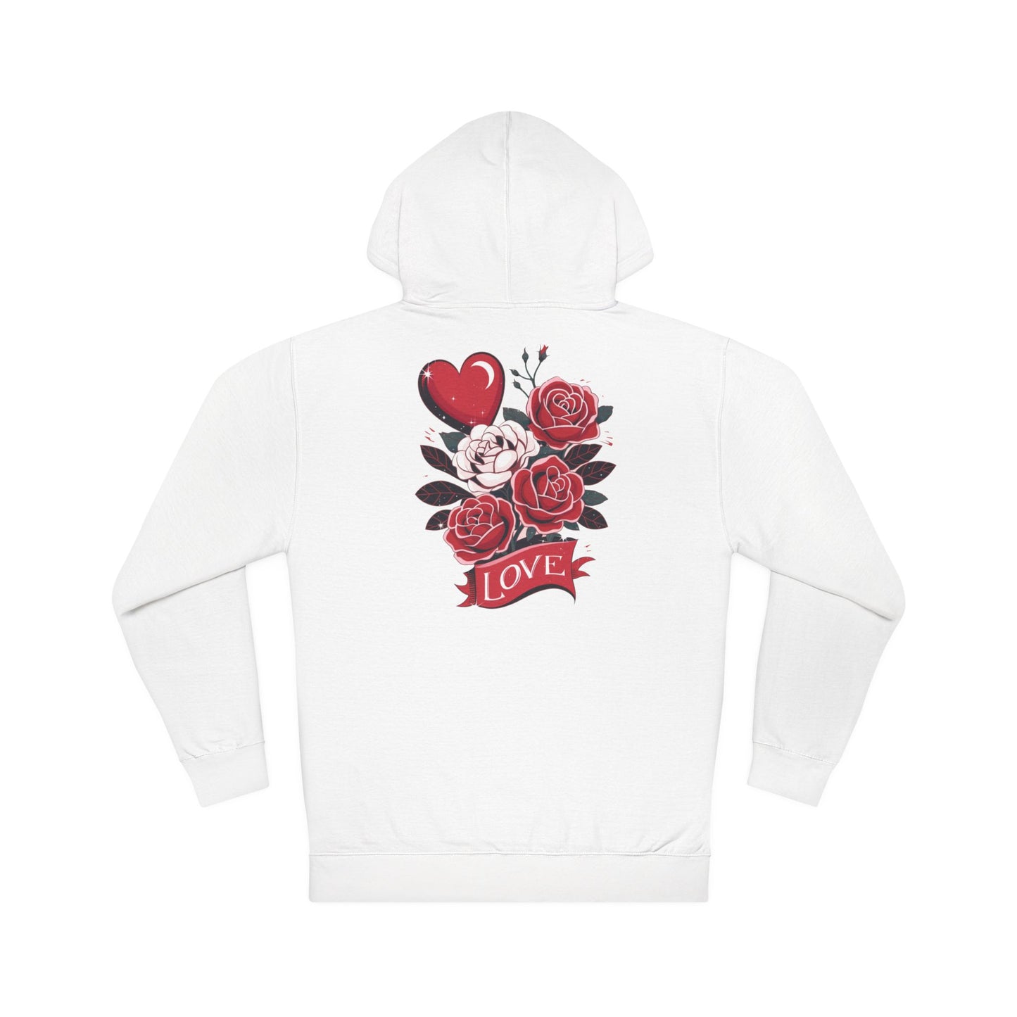 Felpa con cappuccio con motivo floreale romantico - Perfetta per San Valentino e per tutti i giorni