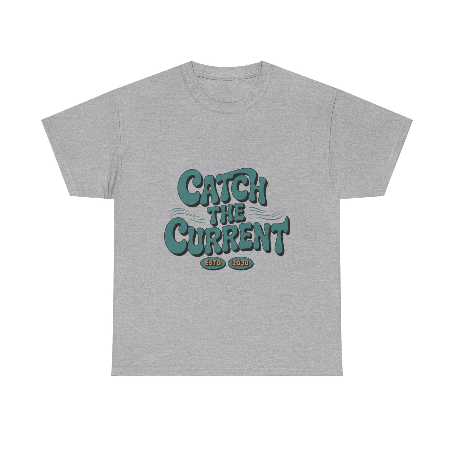 Catch the Current Tee, Relaxed Cotton T-Shirt, Beach Vibe Top, Casual Wear, Perfect Gift for Surfers, Summer Fun