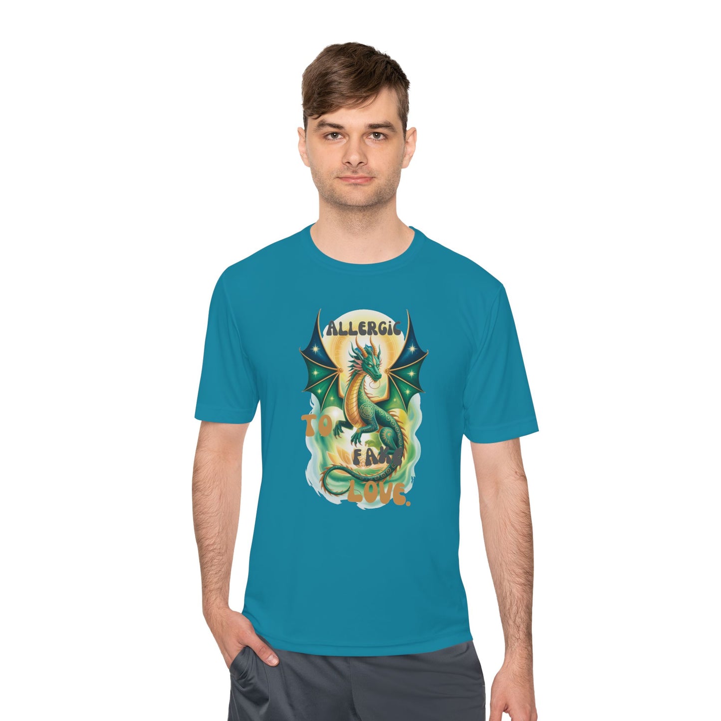 Dragon Allergy Moisture Wicking Tee, Funny T-Shirt for Allergy Awareness, Gift for Dragon Lovers, Fitness Wear, Unique Humor Tee