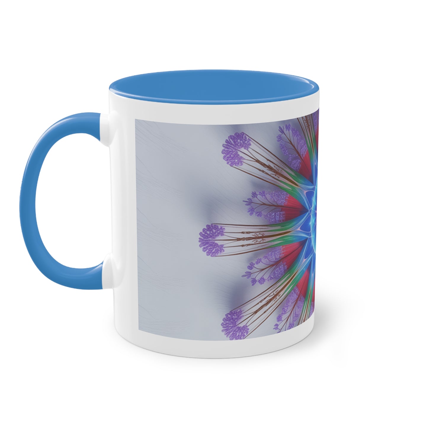 Kaleidoscope Two-Tone Coffee Mug - Vibrant Art Mug for Home & Office, Unique Gift for Coffee Lovers, Decorative Drinkware