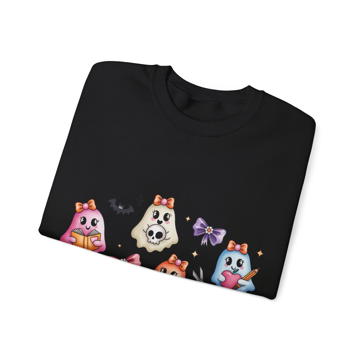 Cute Ghosts Women Crewneck Sweatshirt, Cozy Halloween Apparel, Spooky Season Outfit, Gift for Ghost Lovers, Funny Sweatshirt for Fall