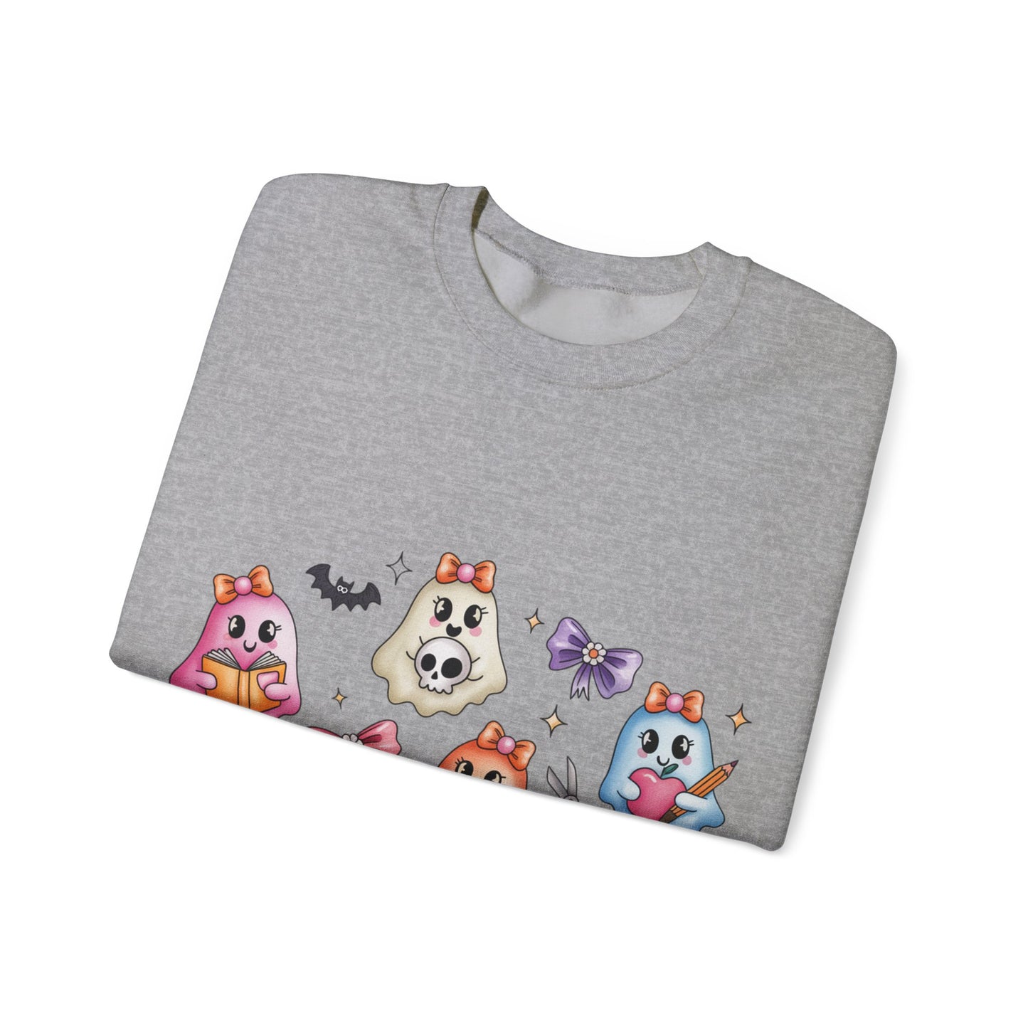 Cute Ghosts Women Crewneck Sweatshirt, Cozy Halloween Apparel, Spooky Season Outfit, Gift for Ghost Lovers, Funny Sweatshirt for Fall