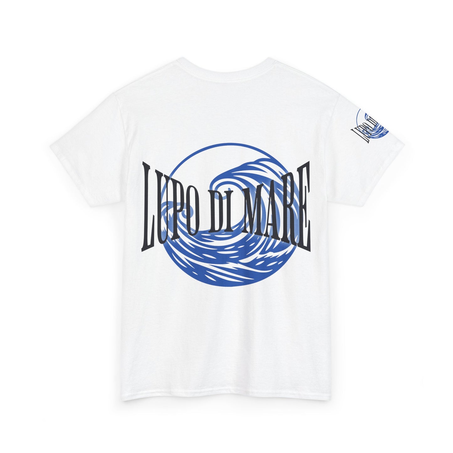 Camiseta de algodón grueso Lupo di Mare: camiseta gráfica Ocean Vibes