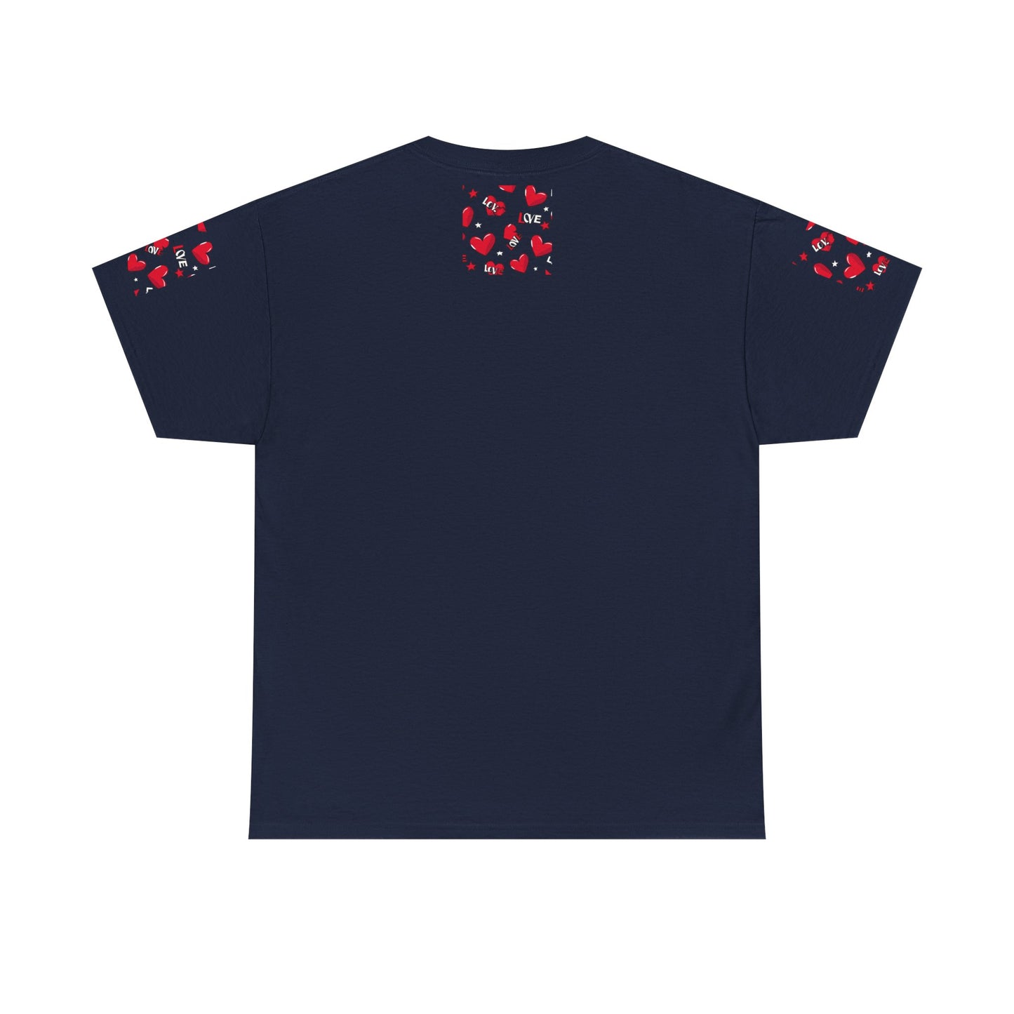 Romantic Love Heart Heavy Cotton Tee - Perfect for Everyday Wear
