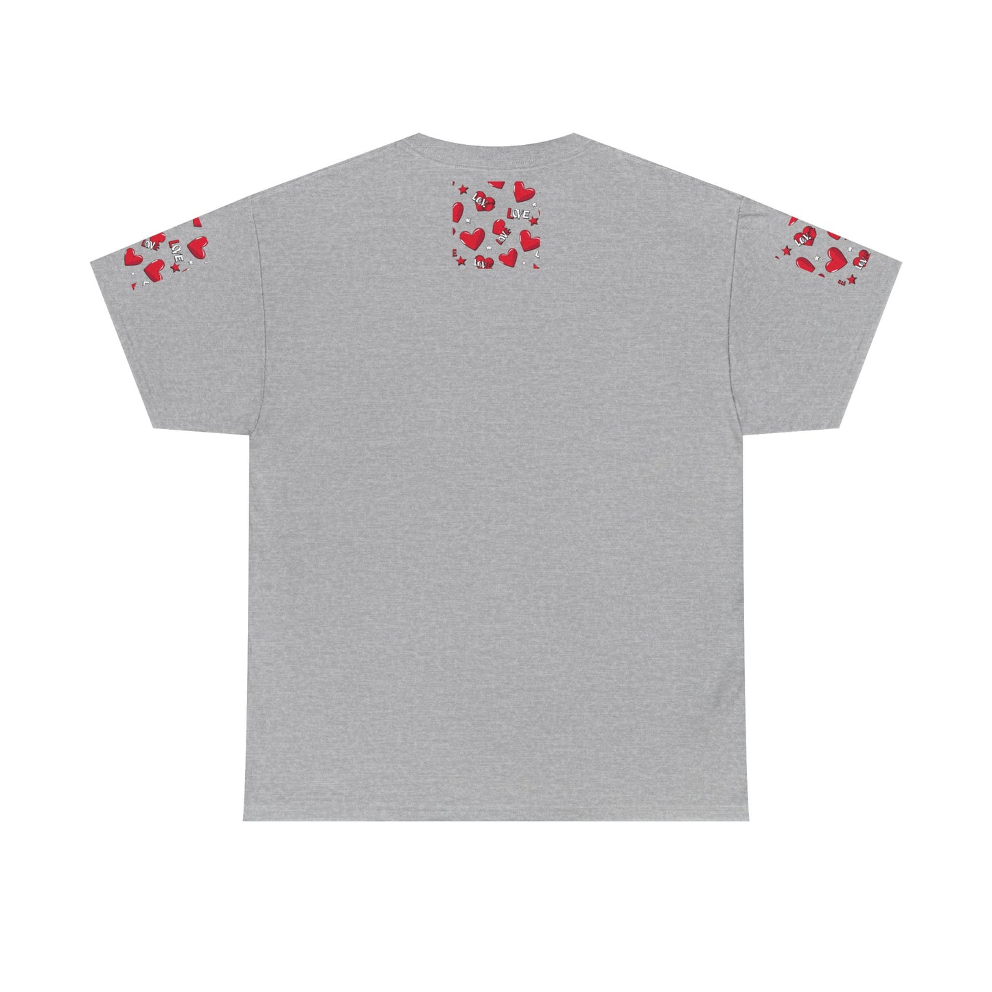 Romantic Love Heart Heavy Cotton Tee - Perfect for Everyday Wear