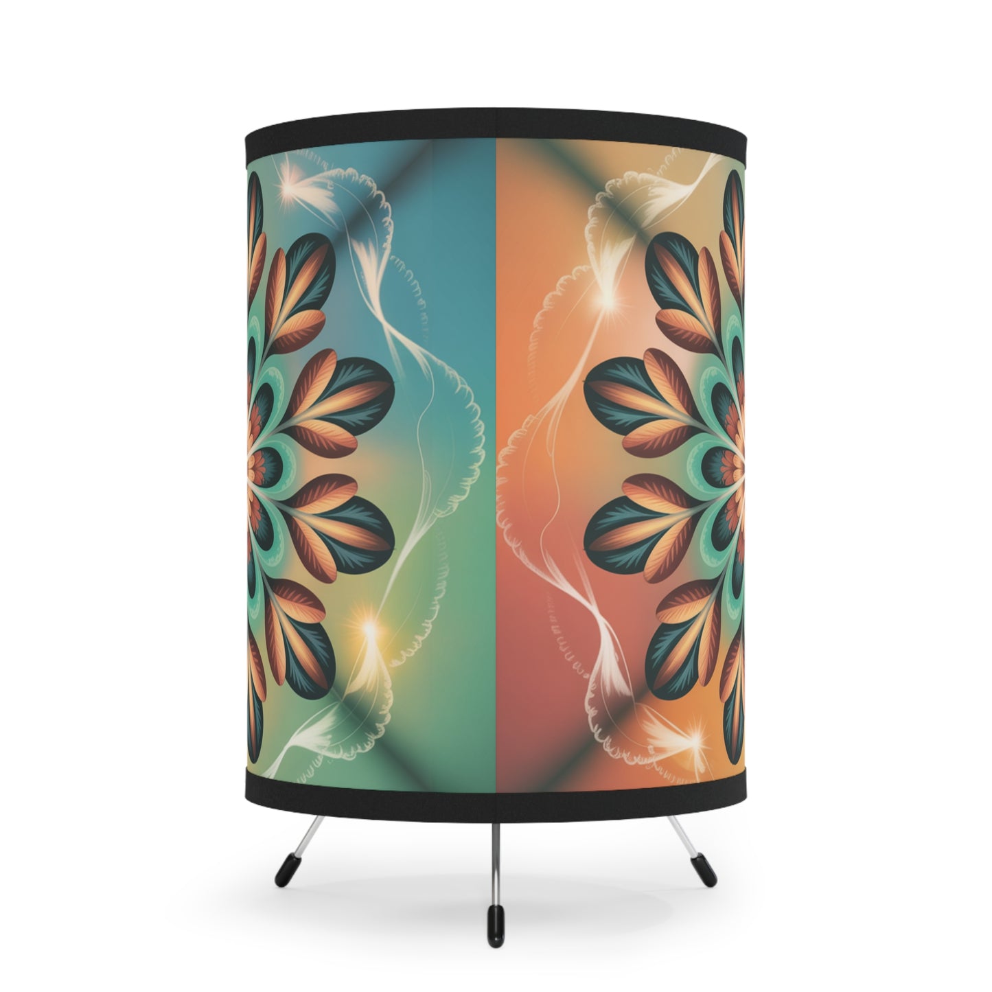 Tripod Lamp with Floral High-Res Shade, Bohemian Home Decor, Living Room Accent, Unique Gift, Bedroom Lighting, Festival Decor