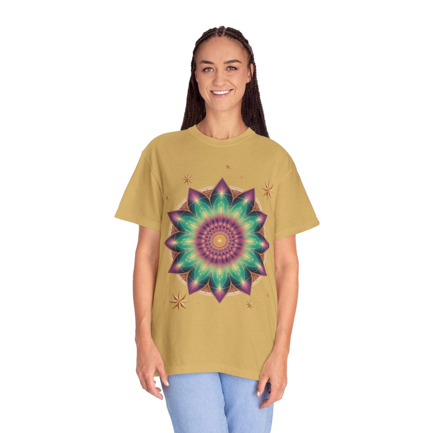 Tie-Dye Mandala T-Shirt, Spiritual Apparel, Bohemian Style Tee, Festival Wear, Eco-Friendly Fashion