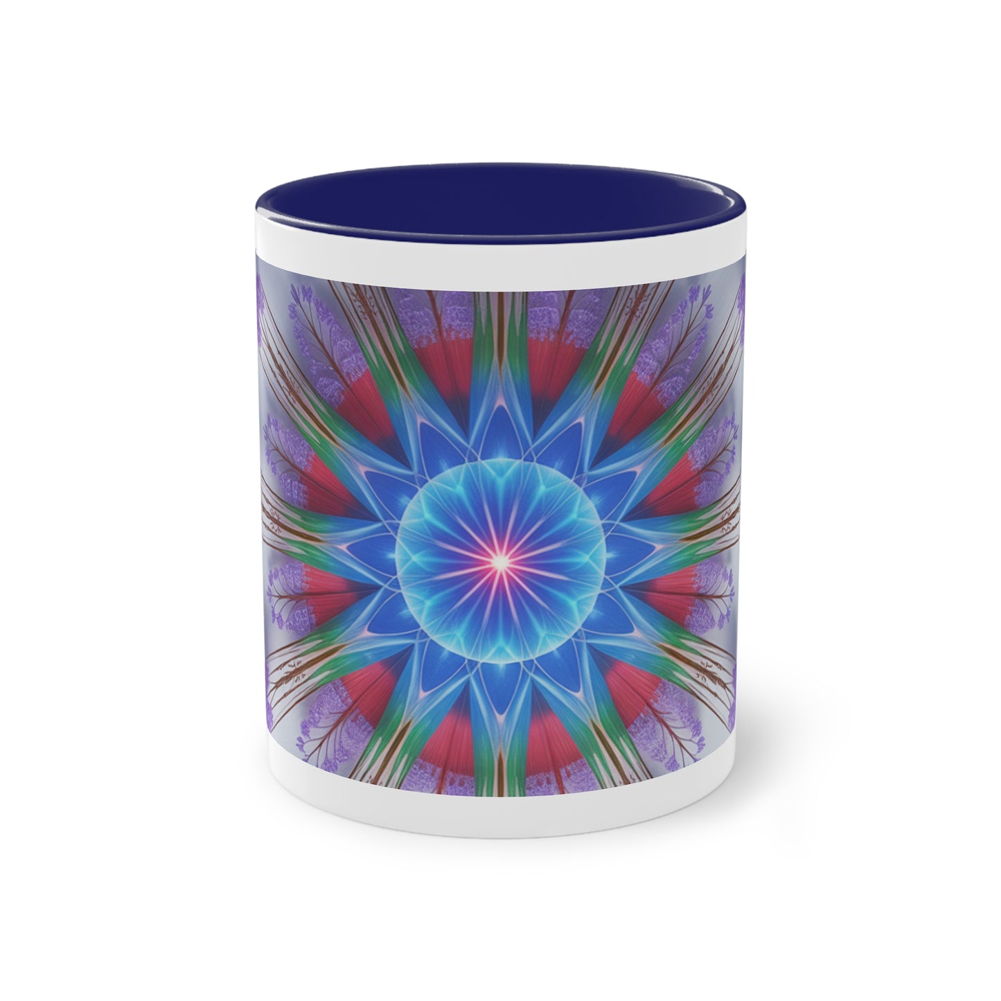 Kaleidoscope Two-Tone Coffee Mug - Vibrant Art Mug for Home & Office, Unique Gift for Coffee Lovers, Decorative Drinkware