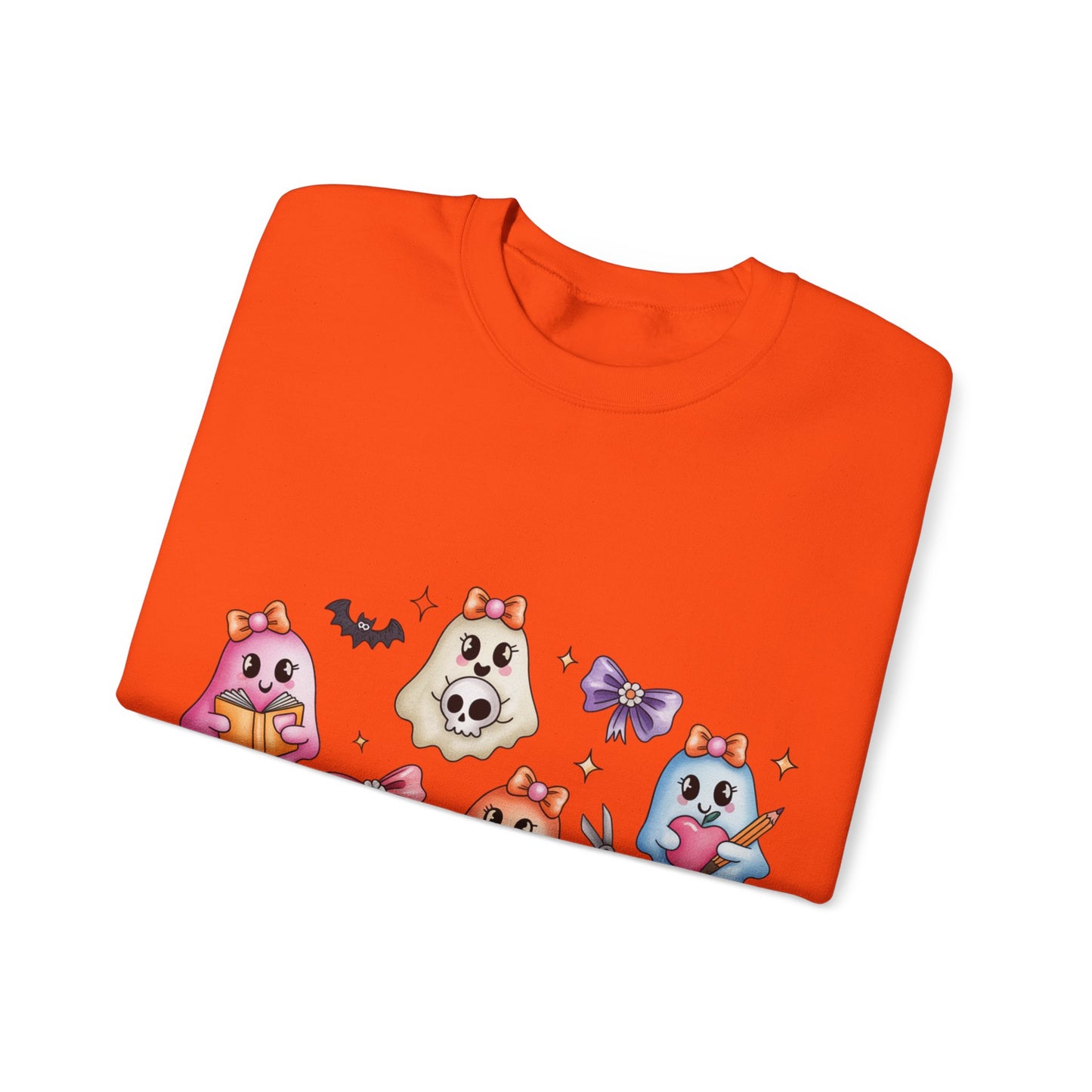 Cute Ghosts Women Crewneck Sweatshirt, Cozy Halloween Apparel, Spooky Season Outfit, Gift for Ghost Lovers, Funny Sweatshirt for Fall