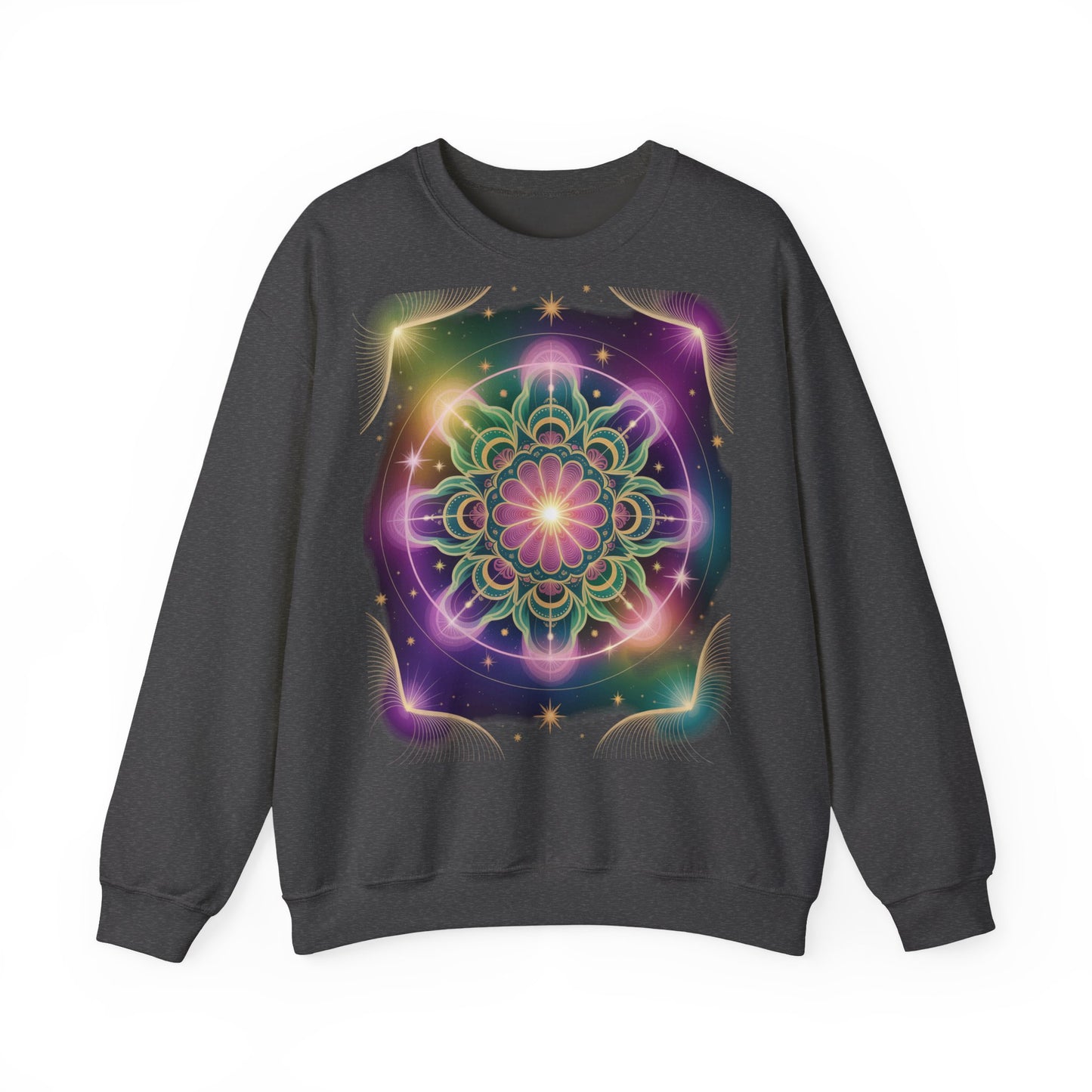 Cosmic Mandala Sweatshirt | Women's Crewneck | Soft Heavy Blend | Ideal for Cozy Nights, Meditation, Festivals, Gifts