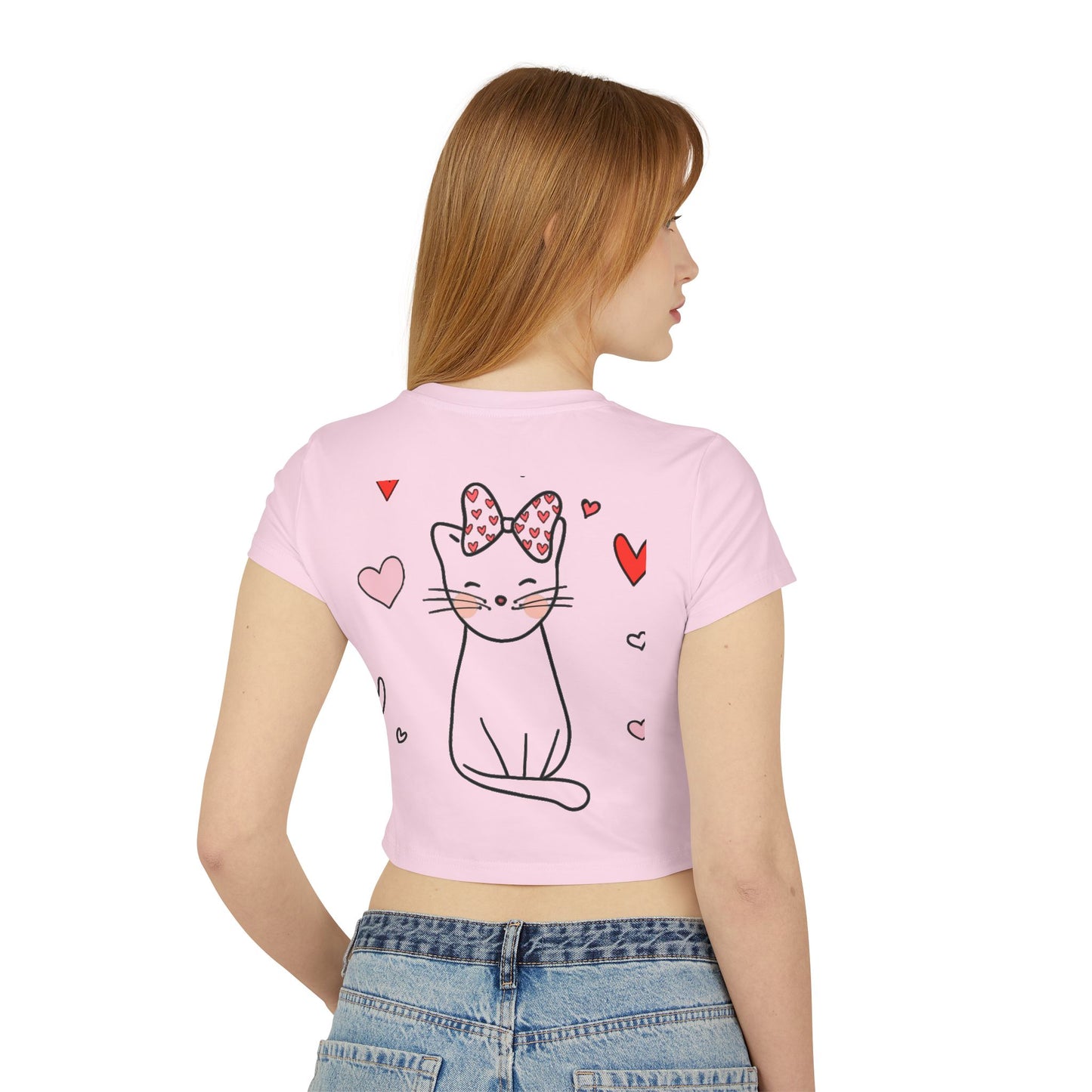 Camiseta de bebé para mujer con adorable diseño de corazón y adorable gato