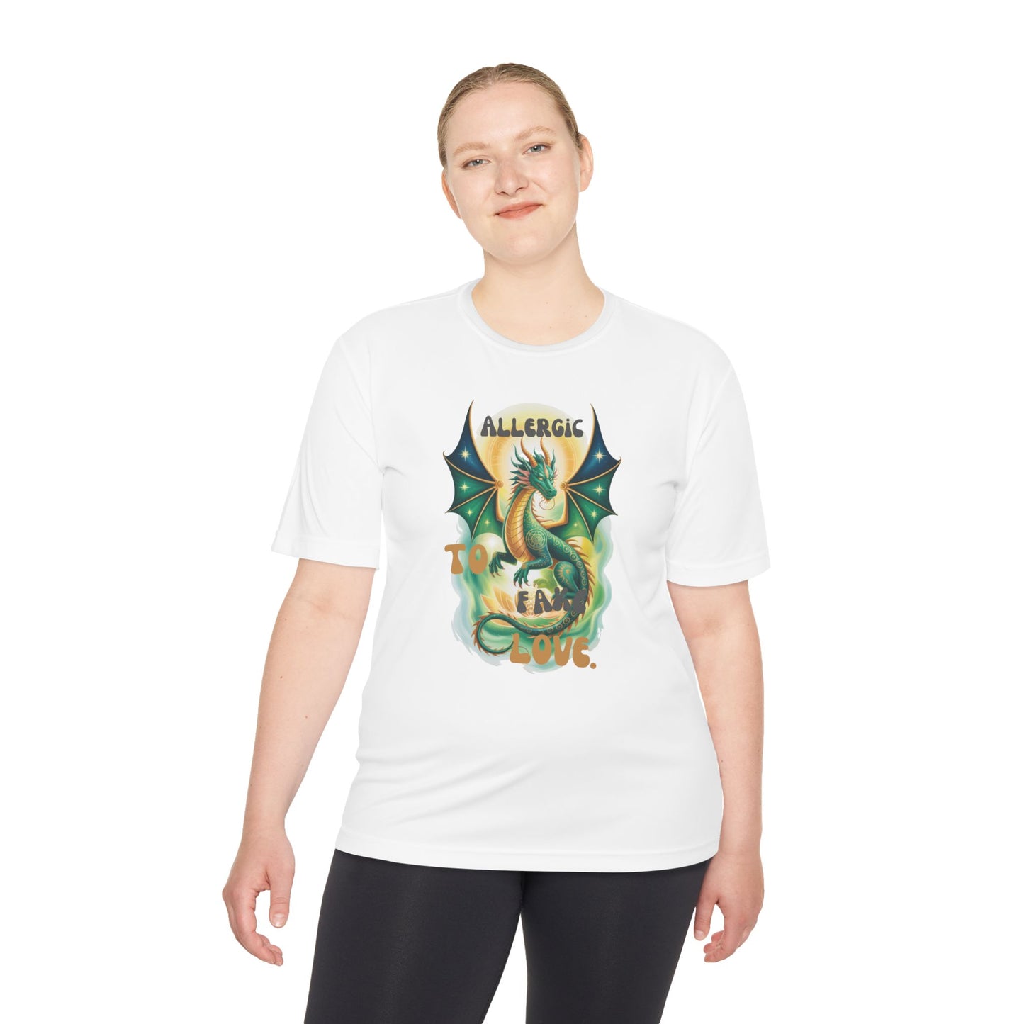 Dragon Allergy Moisture Wicking Tee, Funny T-Shirt for Allergy Awareness, Gift for Dragon Lovers, Fitness Wear, Unique Humor Tee