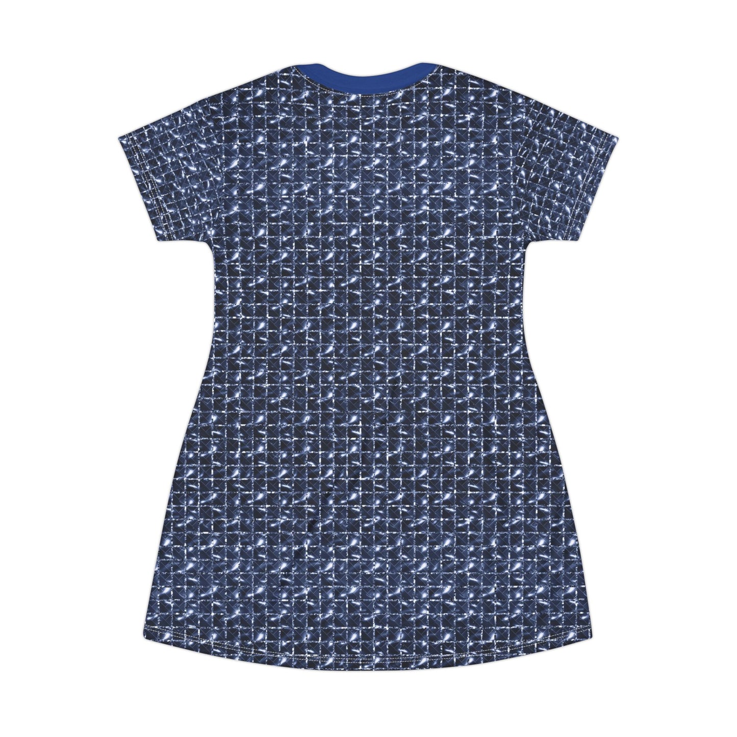Navy Geometric Print T-Shirt Dress - Casual Comfort for Everyday Wear