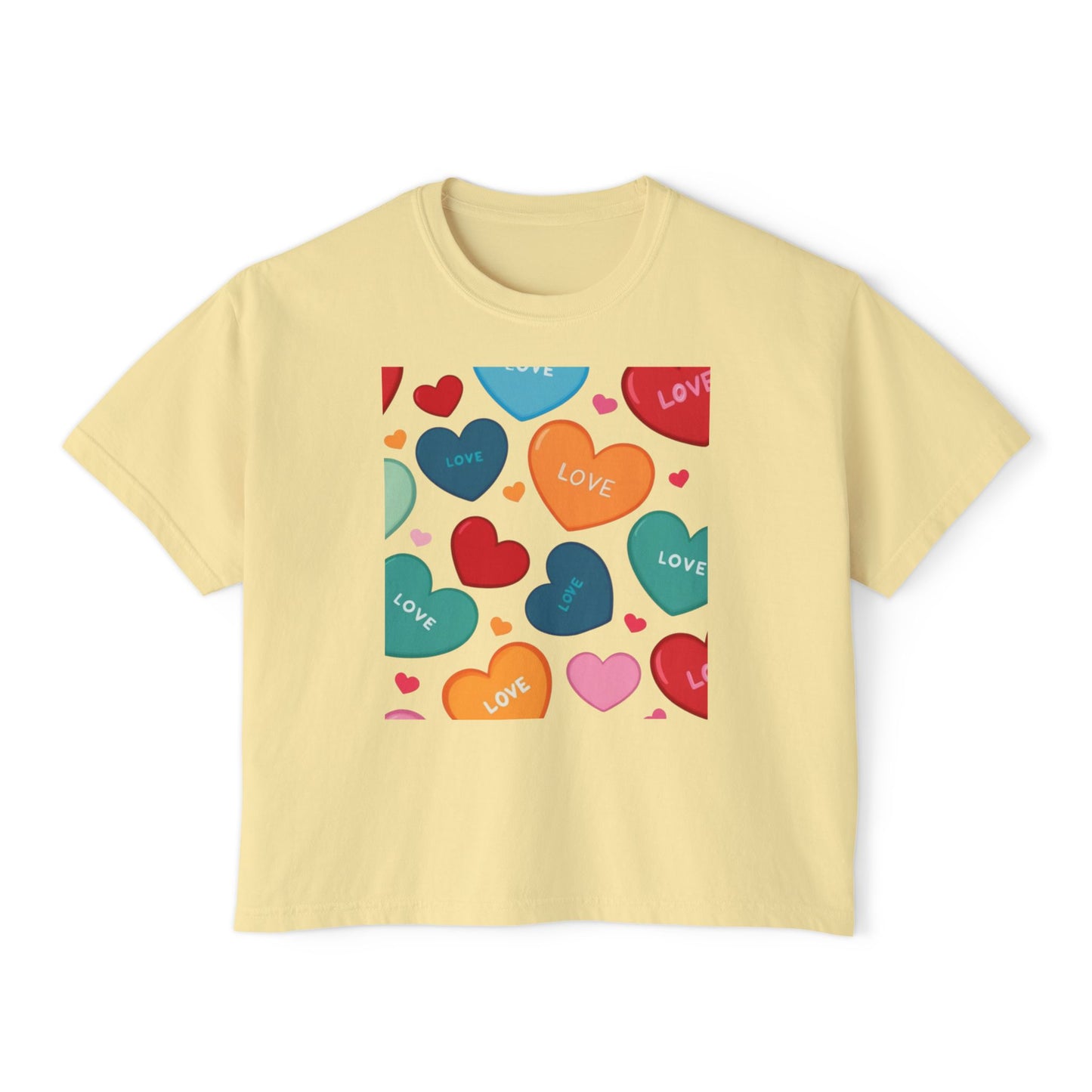 Camiseta con estampado de corazón para mujer Love Boxy Tee