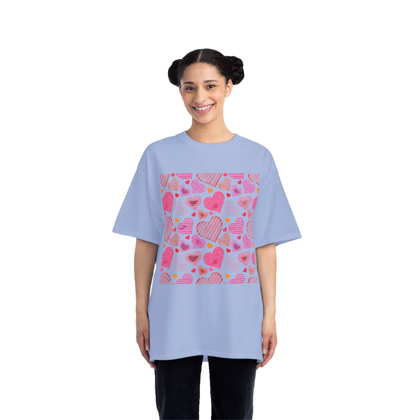 Cute Heart Pattern Short-Sleeve T-Shirt