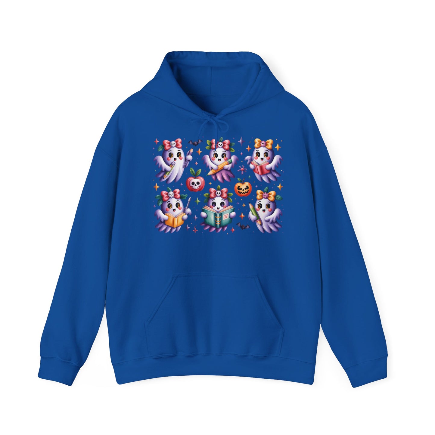 Whimsical Ghosts Halloween Hoodie, Spooky Sweatshirt, Women Cozy Pullover, Halloween Apparel, Pumpkin Decor, Ghostly Fashion