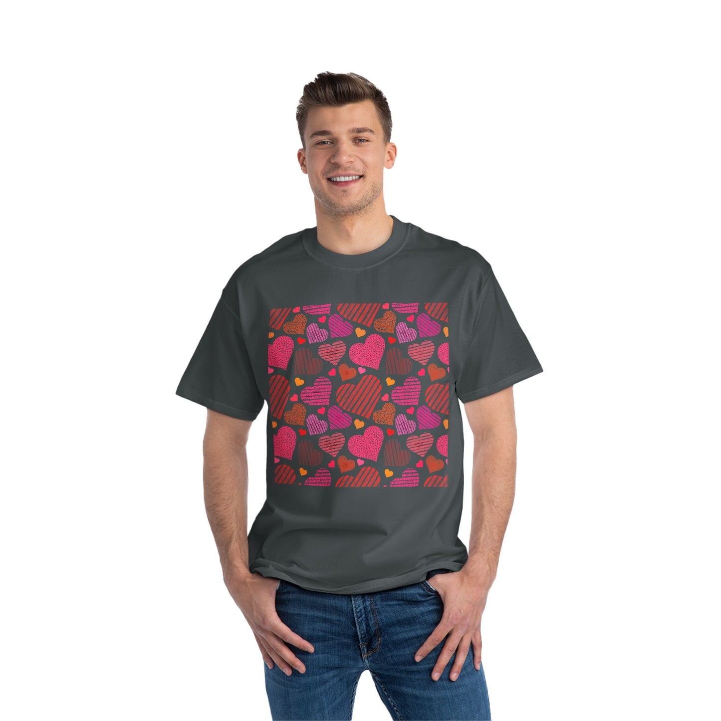 Cute Heart Pattern Short-Sleeve T-Shirt