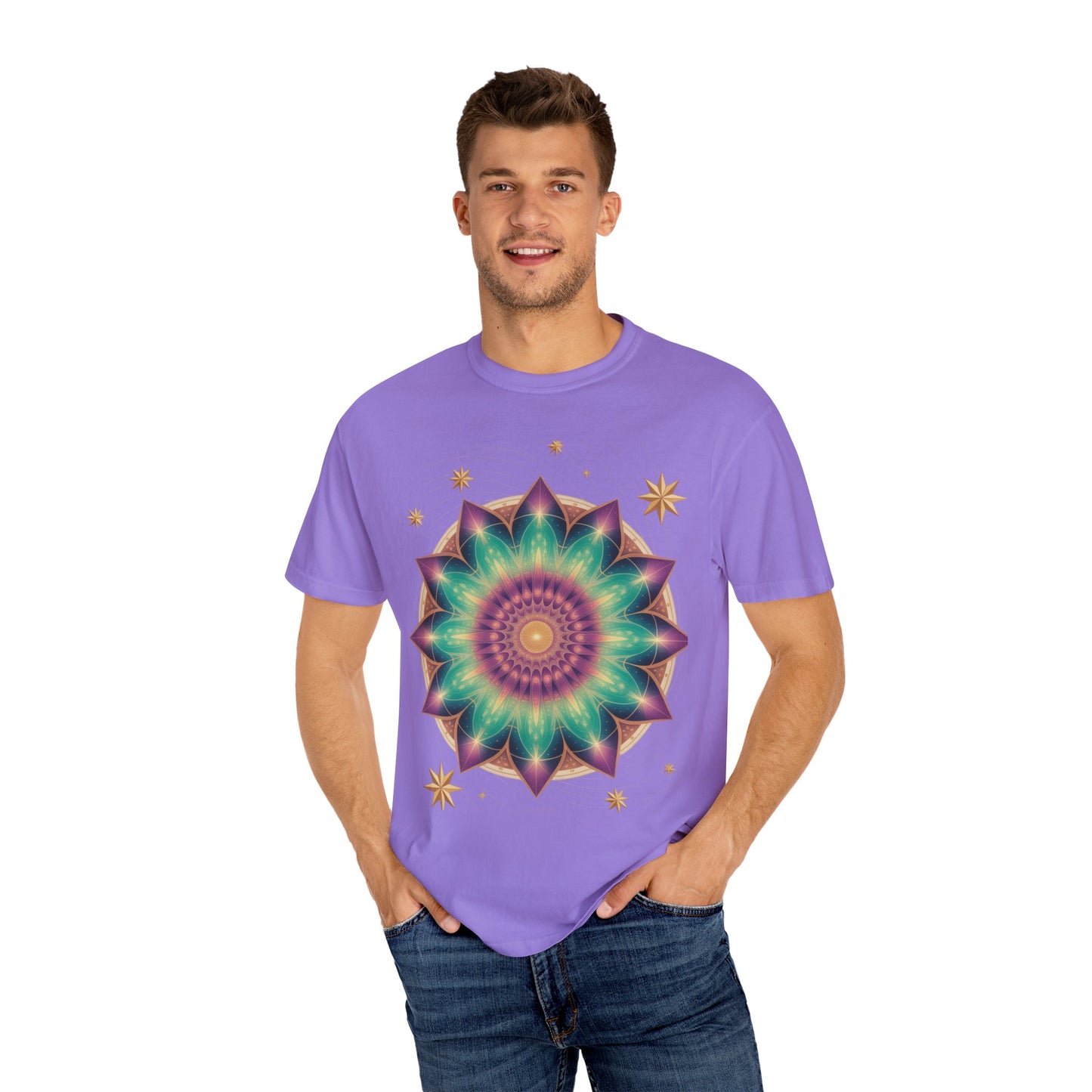 Tie-Dye Mandala T-Shirt, Spiritual Apparel, Bohemian Style Tee, Festival Wear, Eco-Friendly Fashion