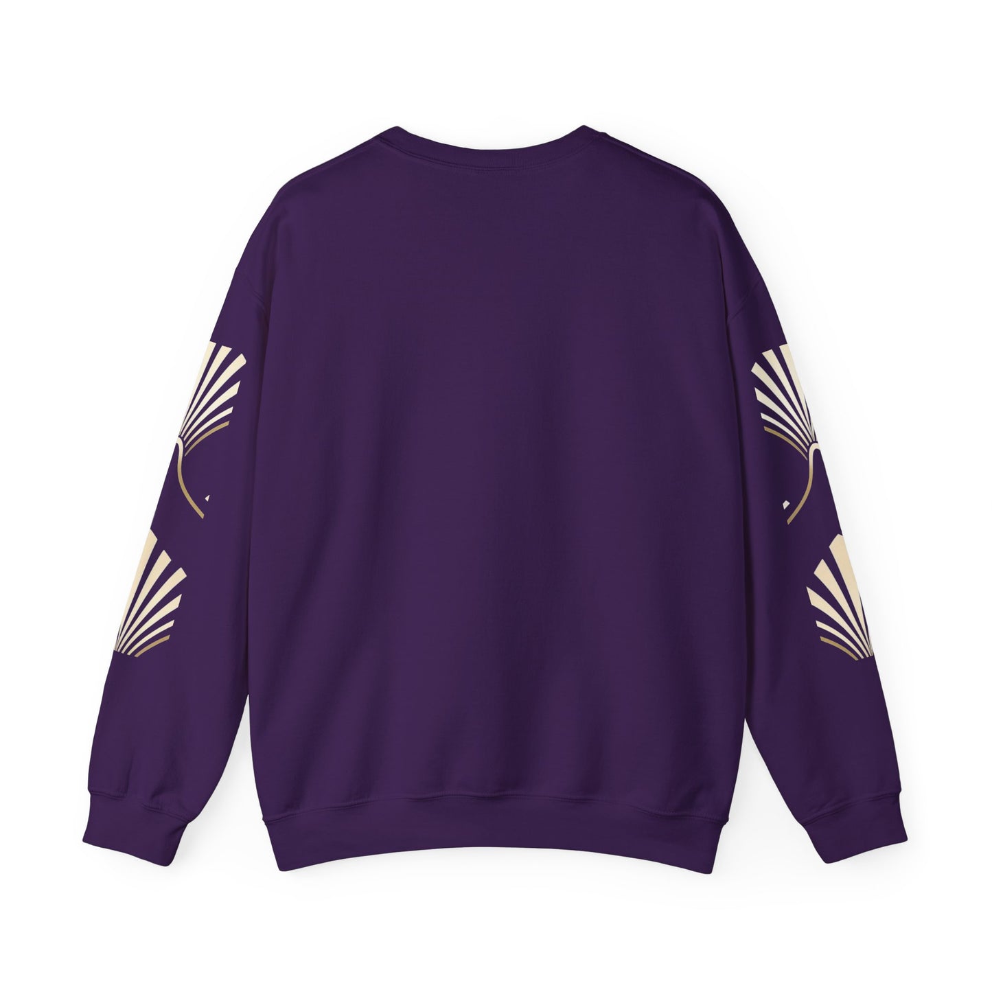 Elegant Gold Fan Pattern Crewneck Sweatshirt