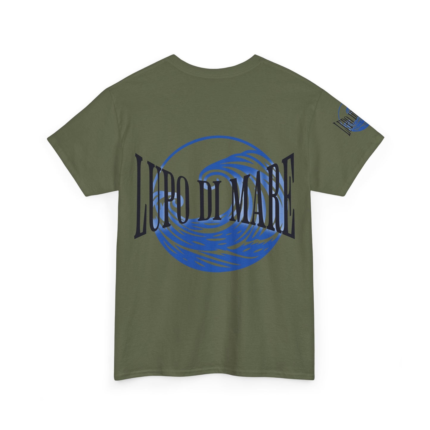 Camiseta de algodón grueso Lupo di Mare: camiseta gráfica Ocean Vibes