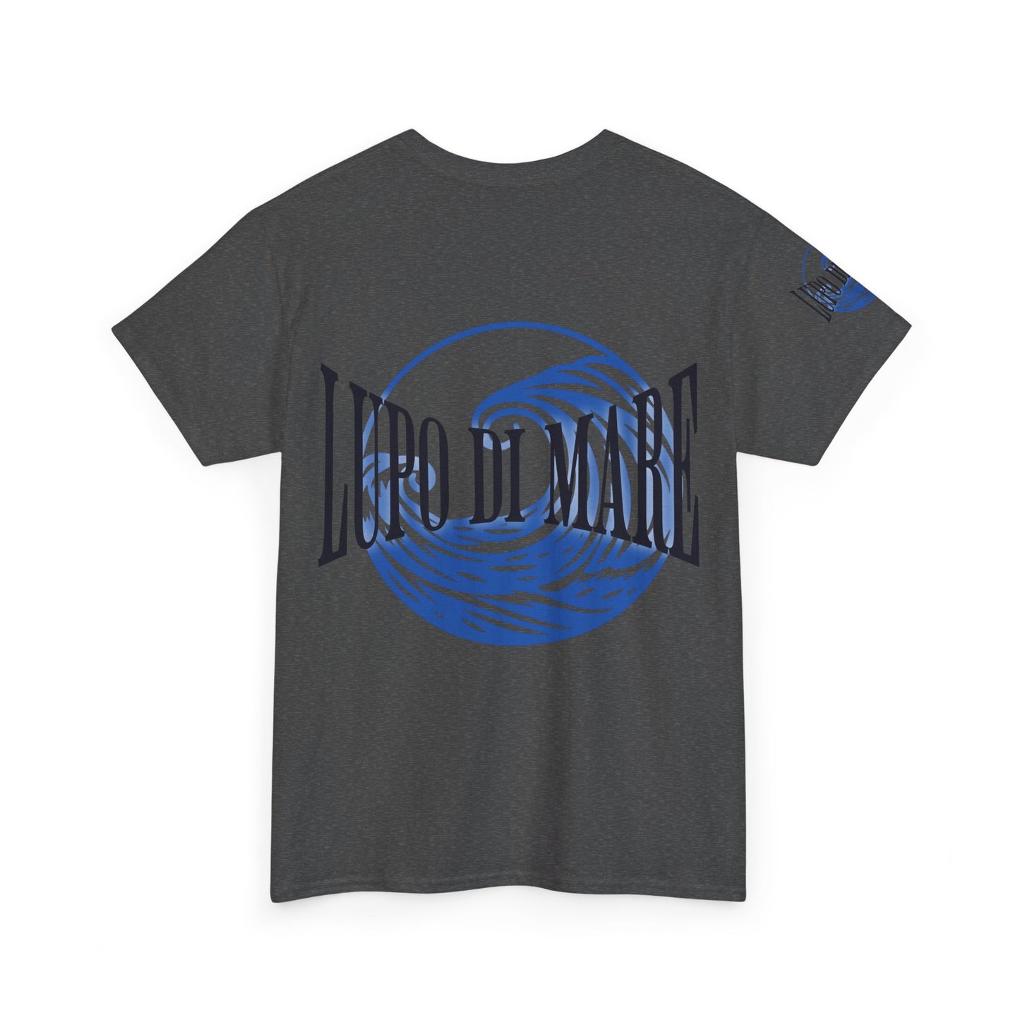 Camiseta de algodón grueso Lupo di Mare: camiseta gráfica Ocean Vibes