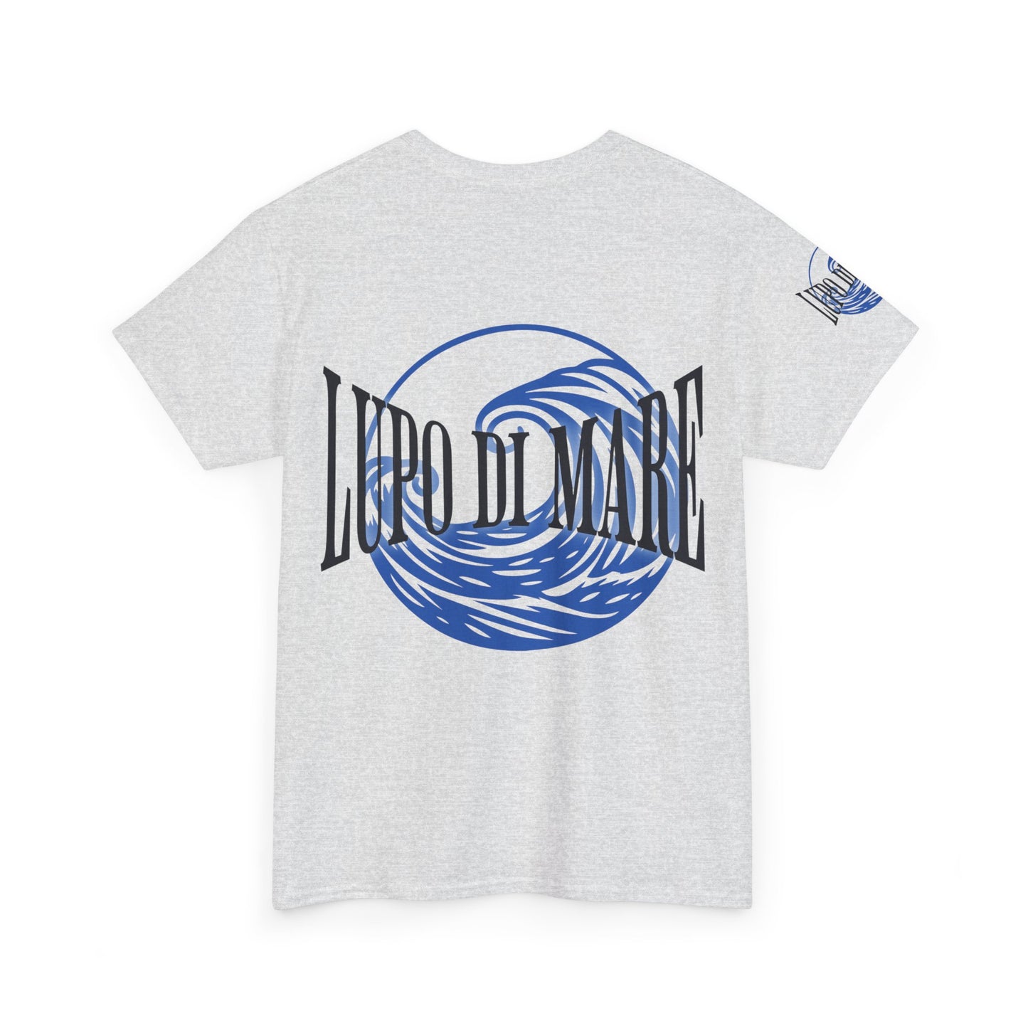 Camiseta de algodón grueso Lupo di Mare: camiseta gráfica Ocean Vibes