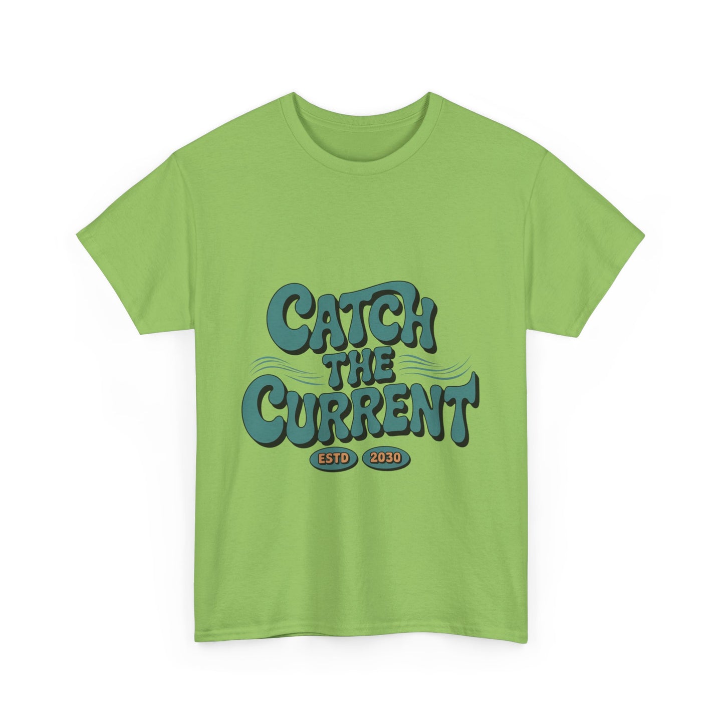 Catch the Current Tee, Relaxed Cotton T-Shirt, Beach Vibe Top, Casual Wear, Perfect Gift for Surfers, Summer Fun