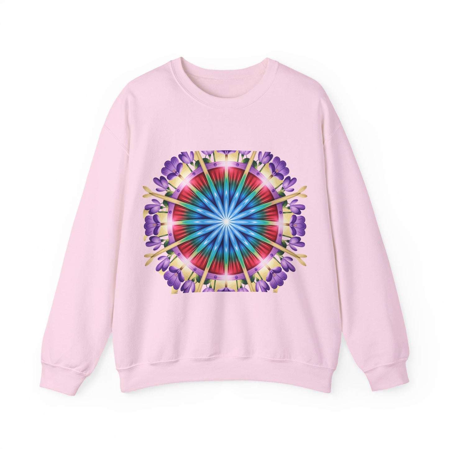 Vibrant Floral Mandala Crewneck Sweatshirt | Cozy Apparel, Stylish Gift, Casual Wear, Everyday Comfort, Botanical Design