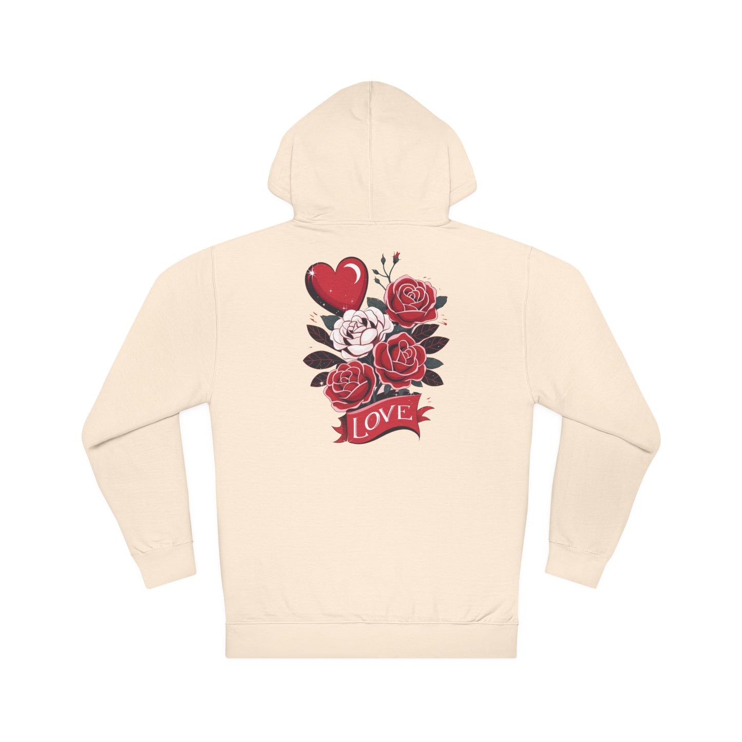 Felpa con cappuccio con motivo floreale romantico - Perfetta per San Valentino e per tutti i giorni
