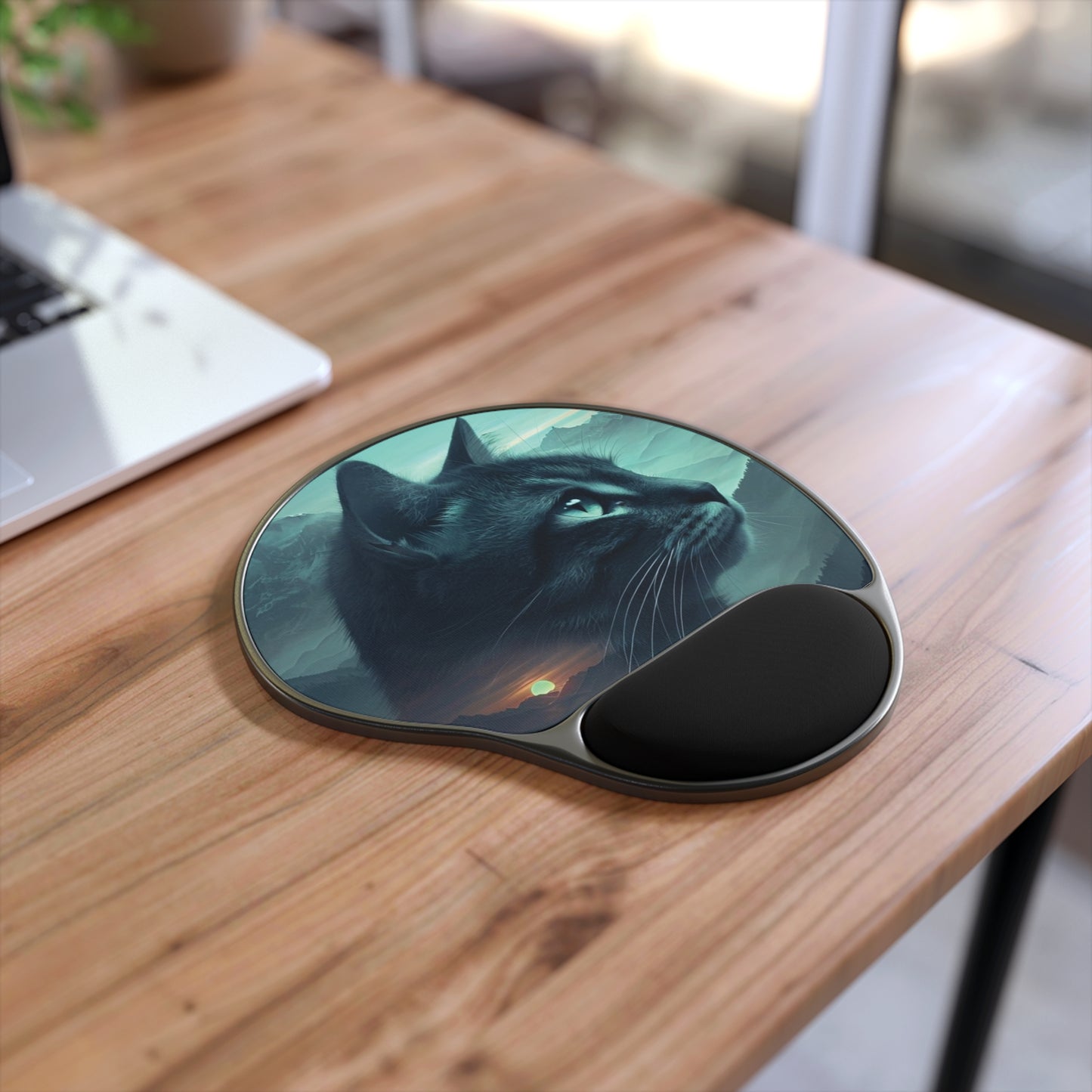 Cat-Themed Mouse Pad with Wrist Rest - Comfortable Desk Accessory for Cat Lovers