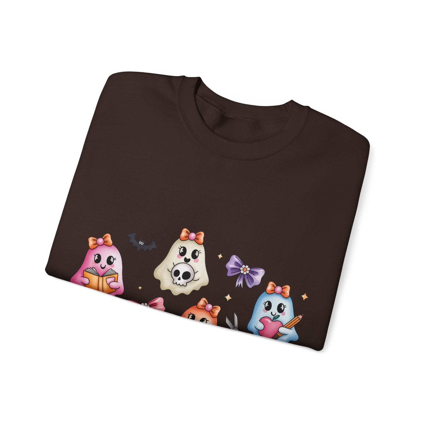 Cute Ghosts Women Crewneck Sweatshirt, Cozy Halloween Apparel, Spooky Season Outfit, Gift for Ghost Lovers, Funny Sweatshirt for Fall