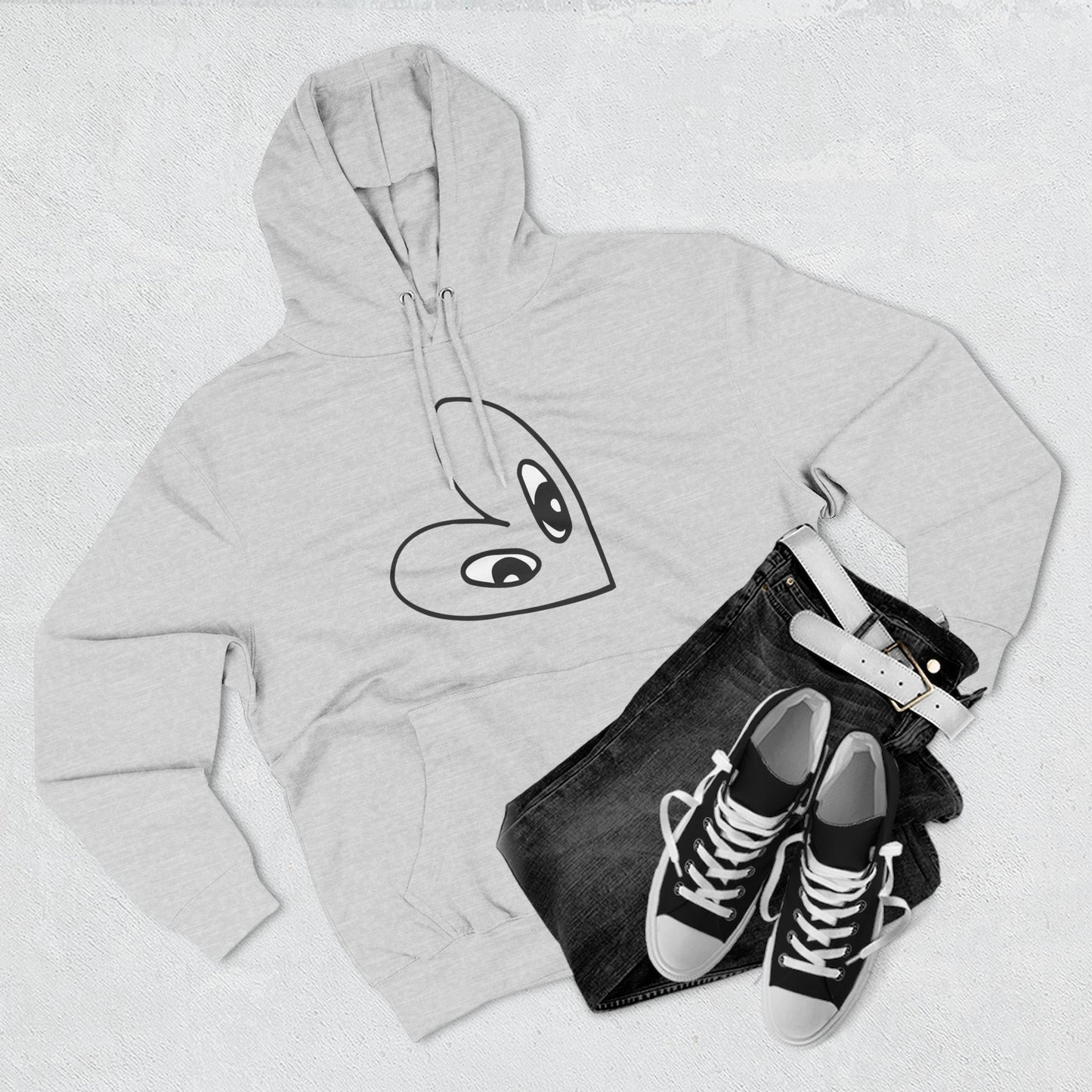 Sudadera con capucha de polar de tres paneles con gráfico Love