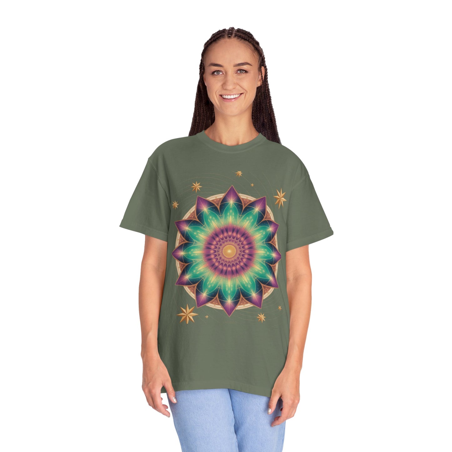 Tie-Dye Mandala T-Shirt, Spiritual Apparel, Bohemian Style Tee, Festival Wear, Eco-Friendly Fashion