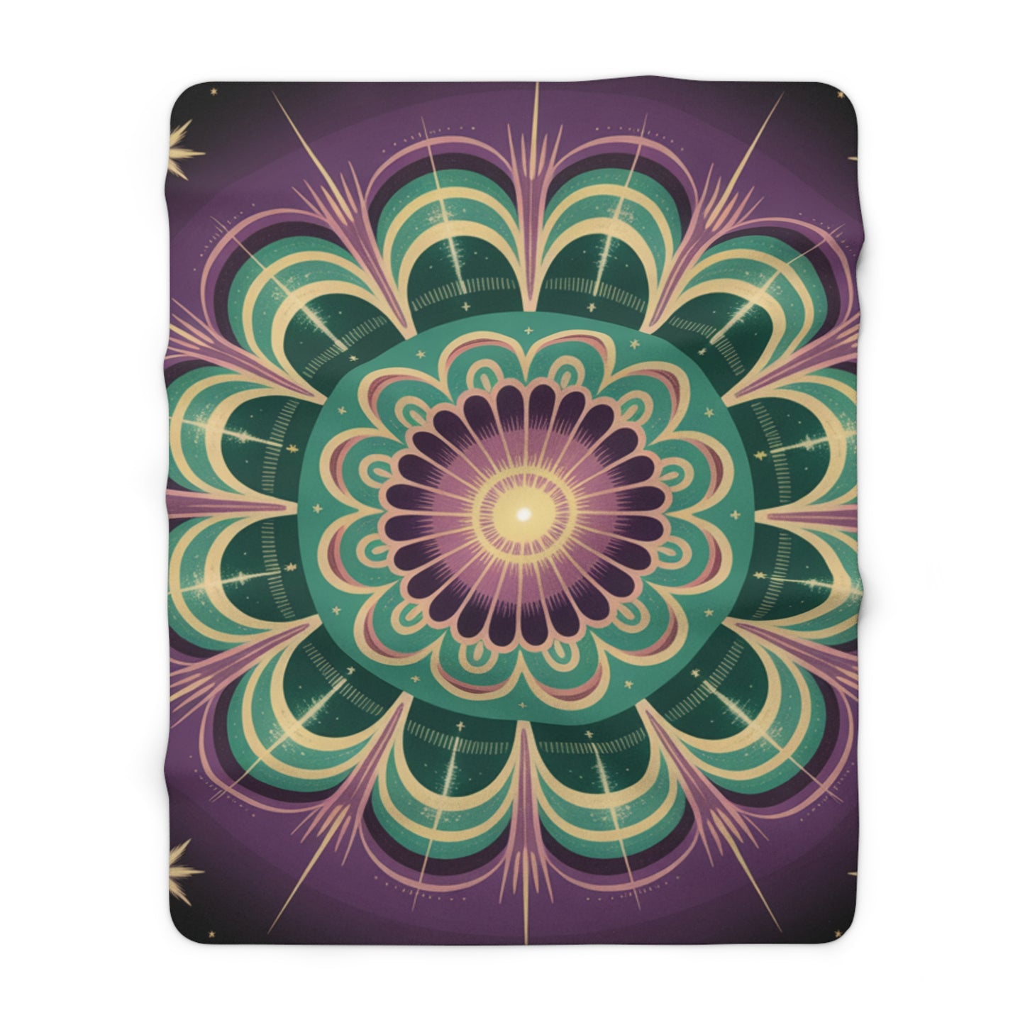 Bohemian Mandala Sherpa Fleece Blanket, Cozy Home Decor, Gift for Her, Meditation Blanket, Warm Throw for Relaxation
