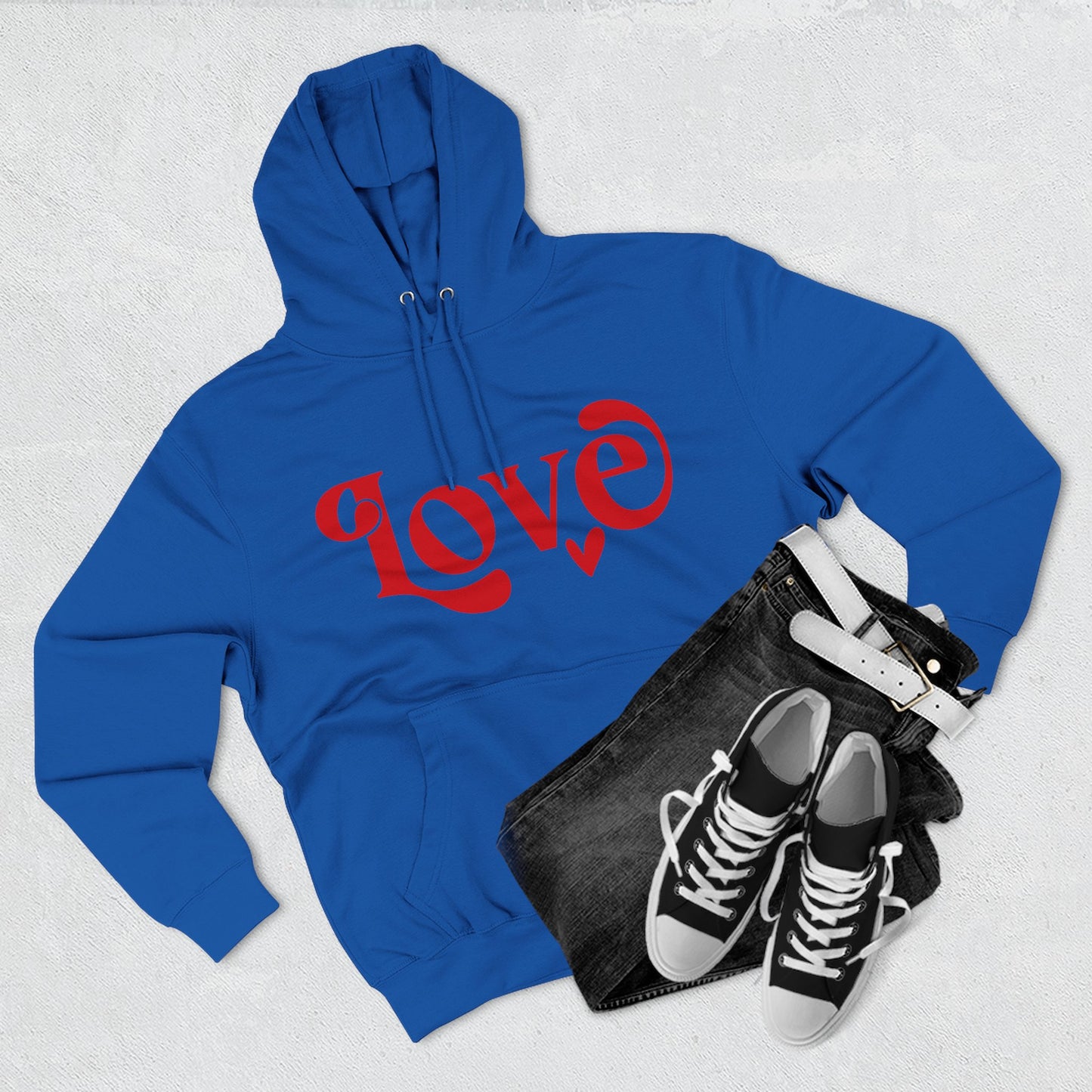 Sudadera con capucha de polar de tres paneles con gráfico Love