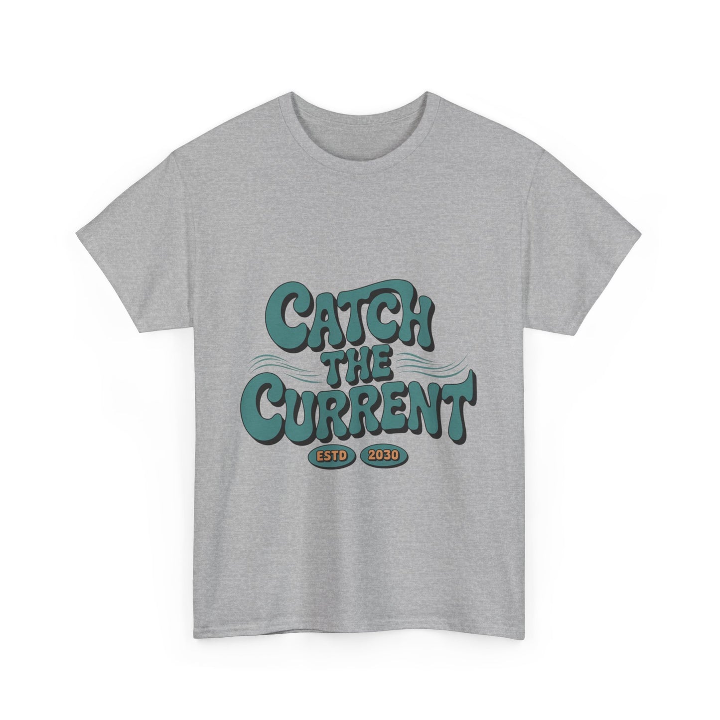 Catch the Current Tee, Relaxed Cotton T-Shirt, Beach Vibe Top, Casual Wear, Perfect Gift for Surfers, Summer Fun