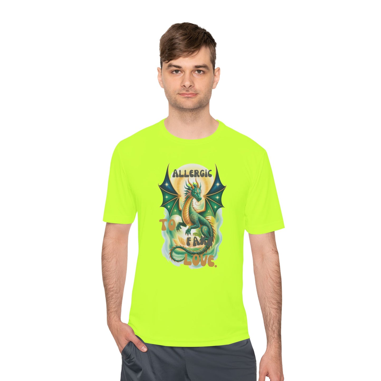 Dragon Allergy Moisture Wicking Tee, Funny T-Shirt for Allergy Awareness, Gift for Dragon Lovers, Fitness Wear, Unique Humor Tee