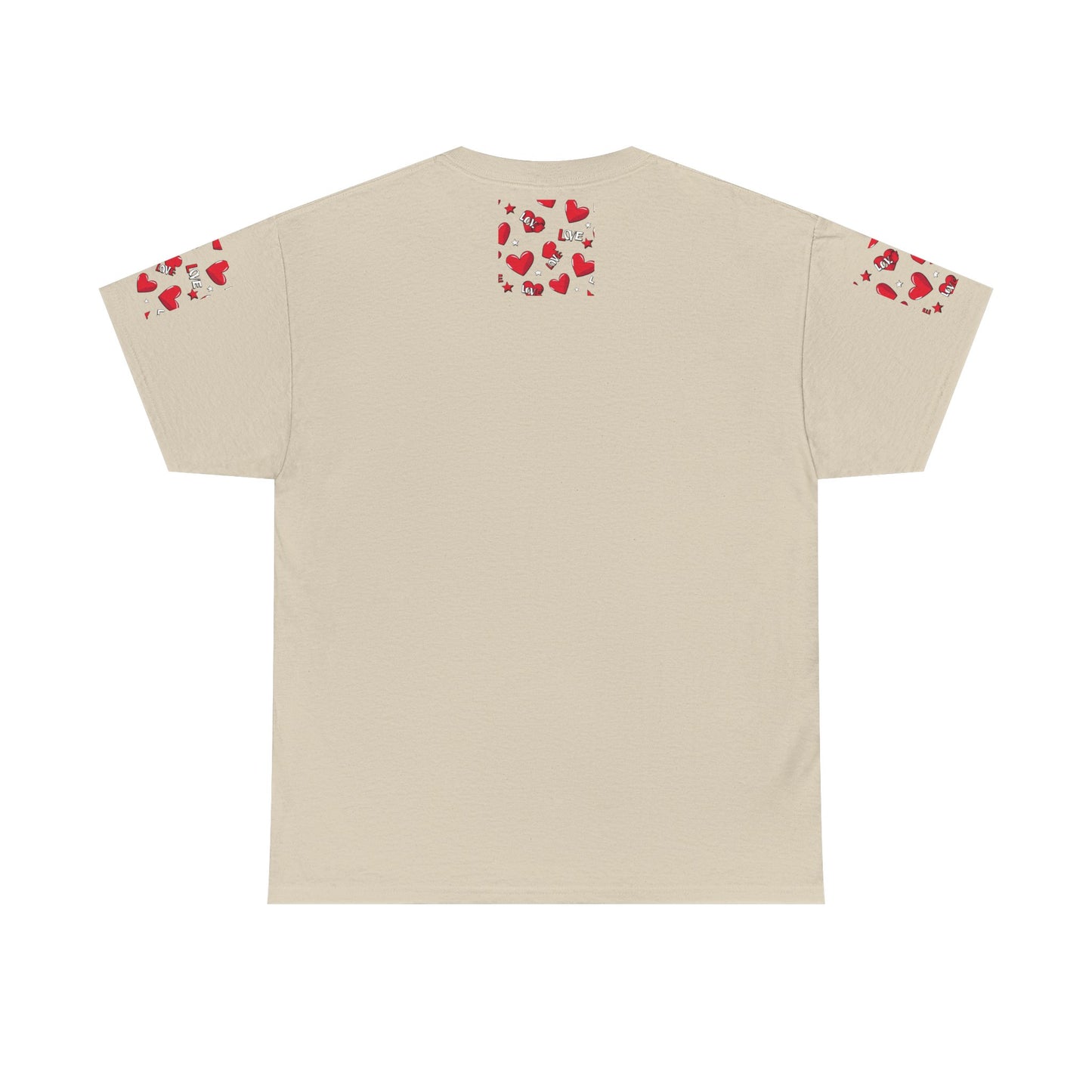 Romantic Love Heart Heavy Cotton Tee - Perfect for Everyday Wear