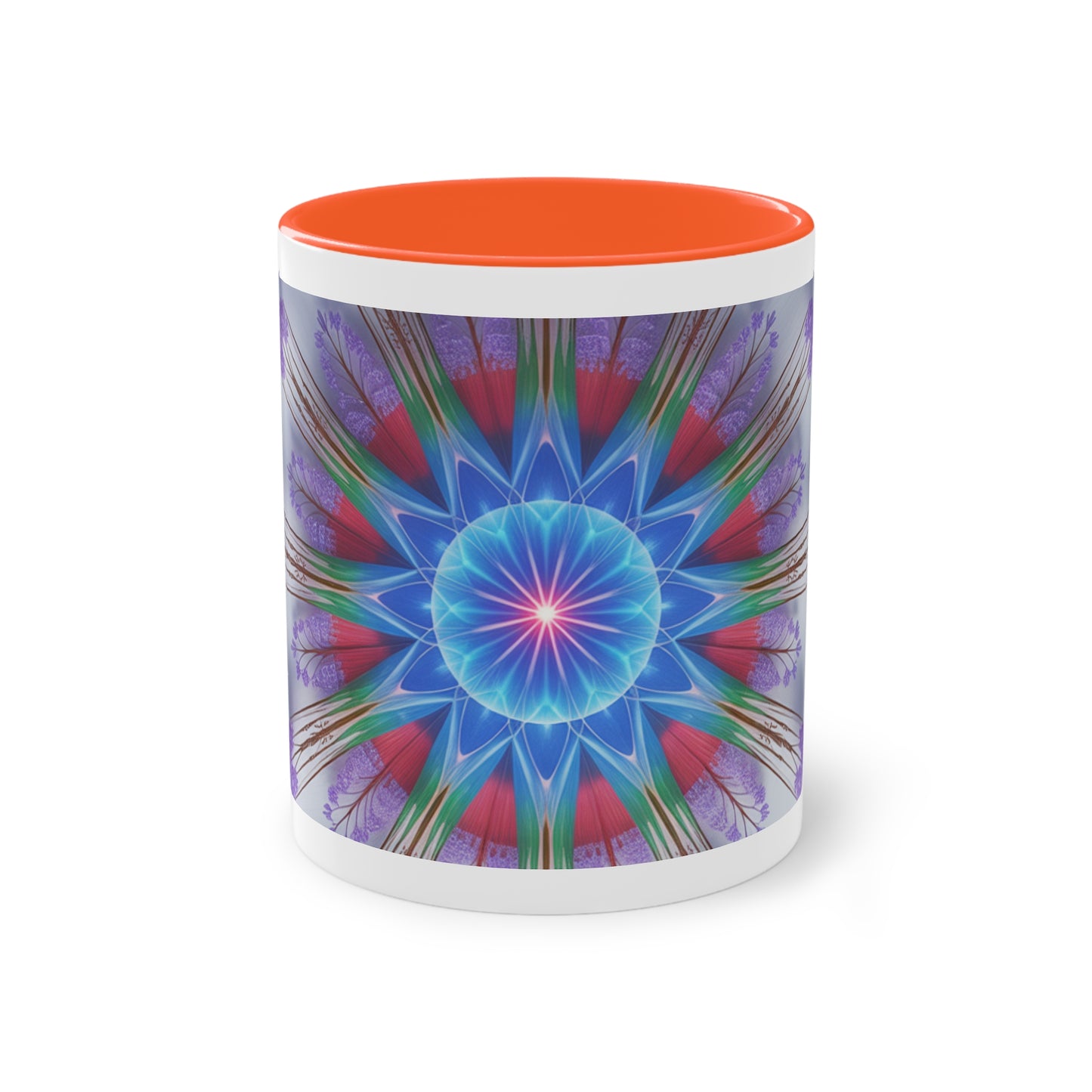 Kaleidoscope Two-Tone Coffee Mug - Vibrant Art Mug for Home & Office, Unique Gift for Coffee Lovers, Decorative Drinkware