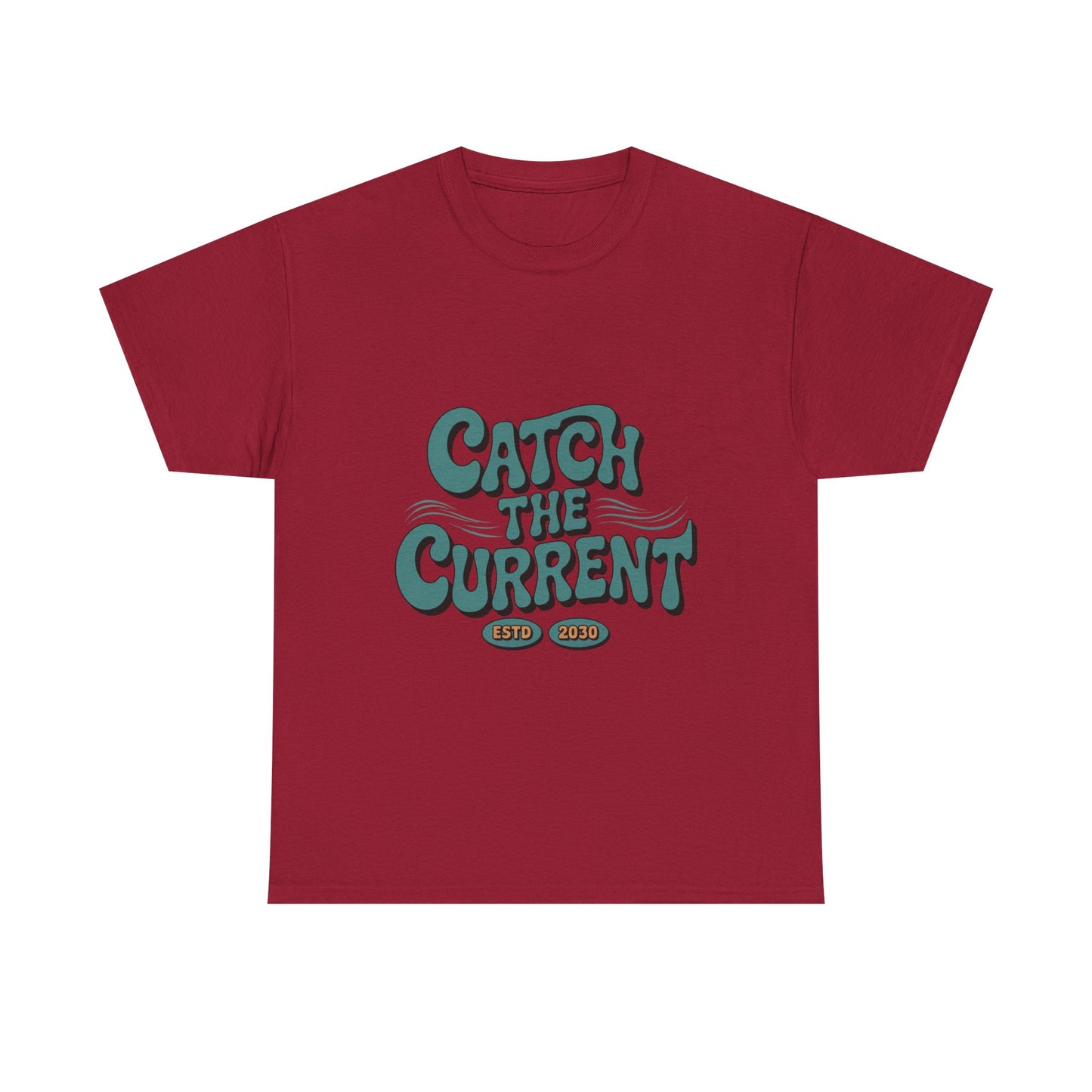 Catch the Current Tee, Relaxed Cotton T-Shirt, Beach Vibe Top, Casual Wear, Perfect Gift for Surfers, Summer Fun