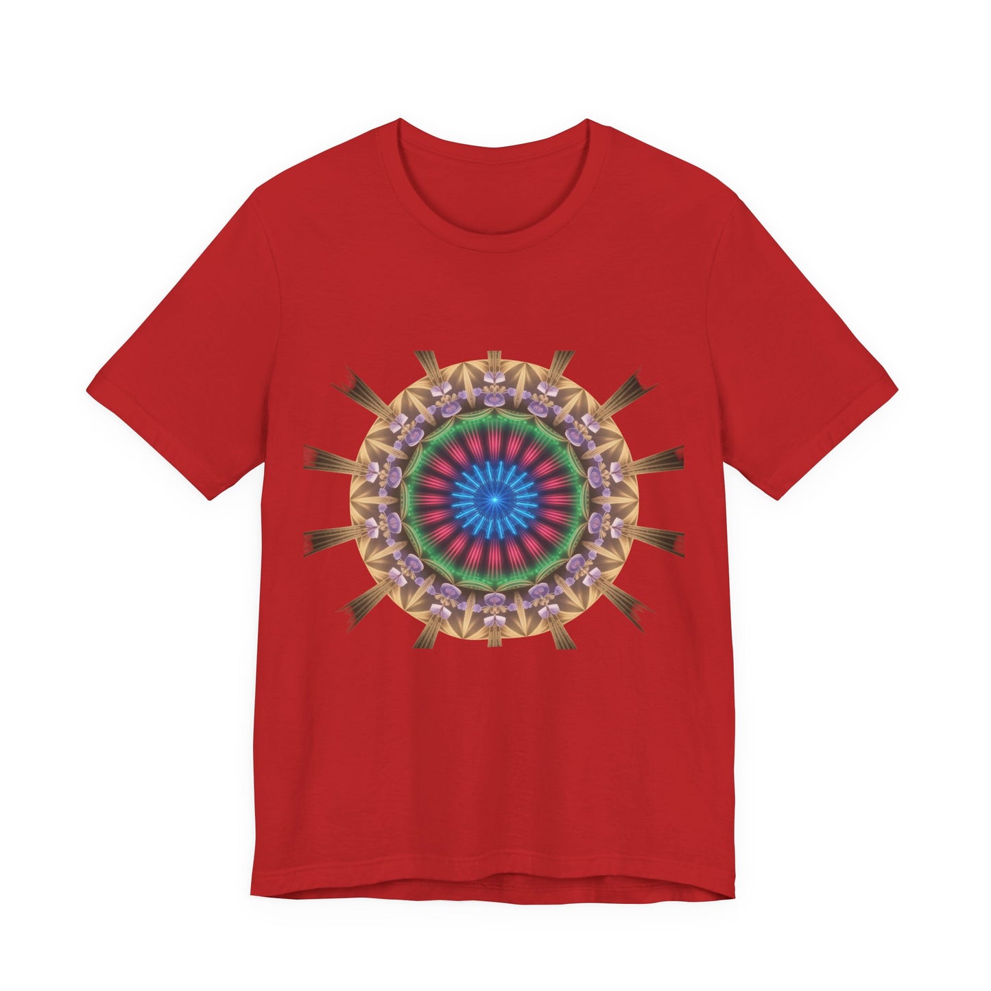 Vibrant Mandala Women Tee, Festival Wear, Boho Style, Casual Summer Tee, Gift for Friends
