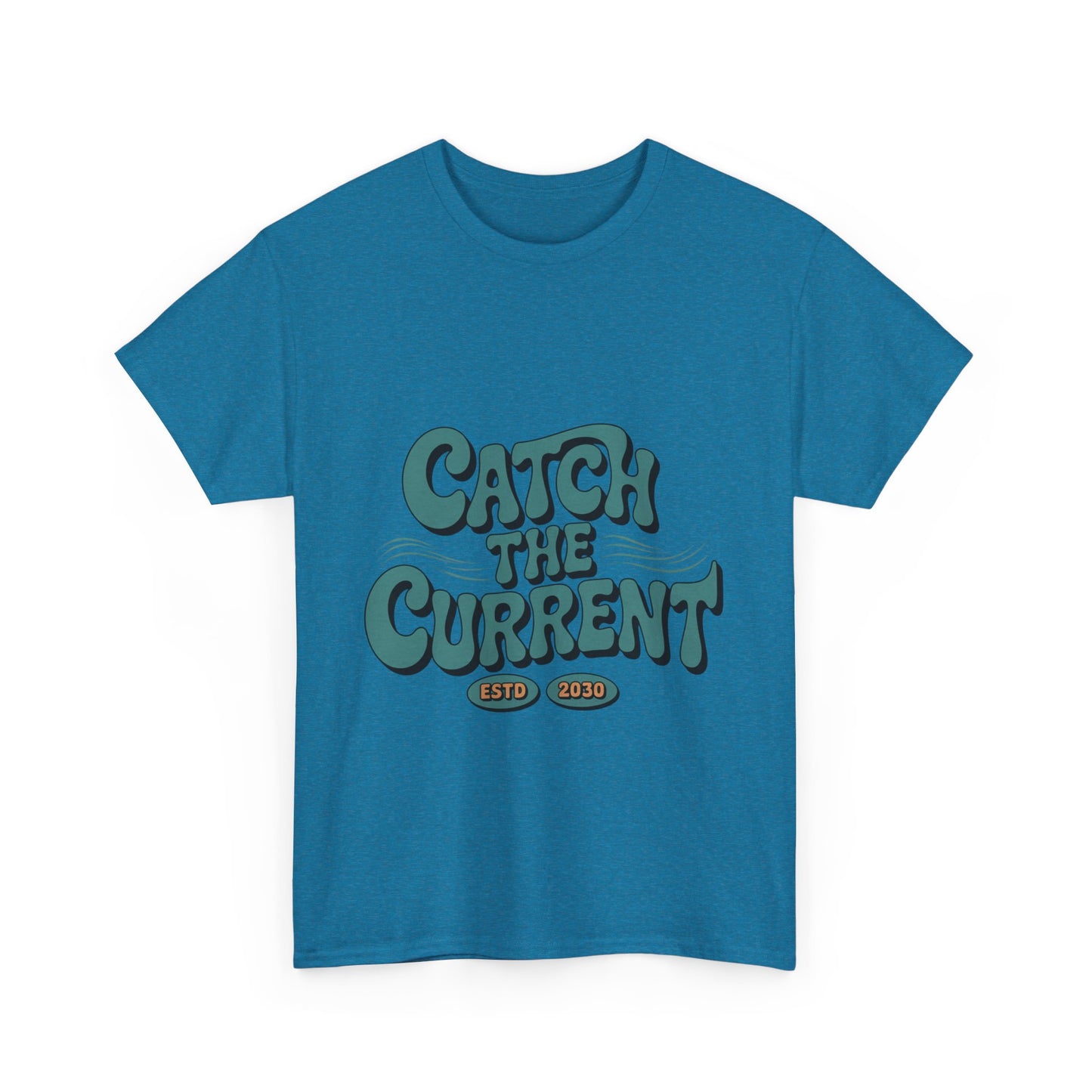Catch the Current Tee, Relaxed Cotton T-Shirt, Beach Vibe Top, Casual Wear, Perfect Gift for Surfers, Summer Fun