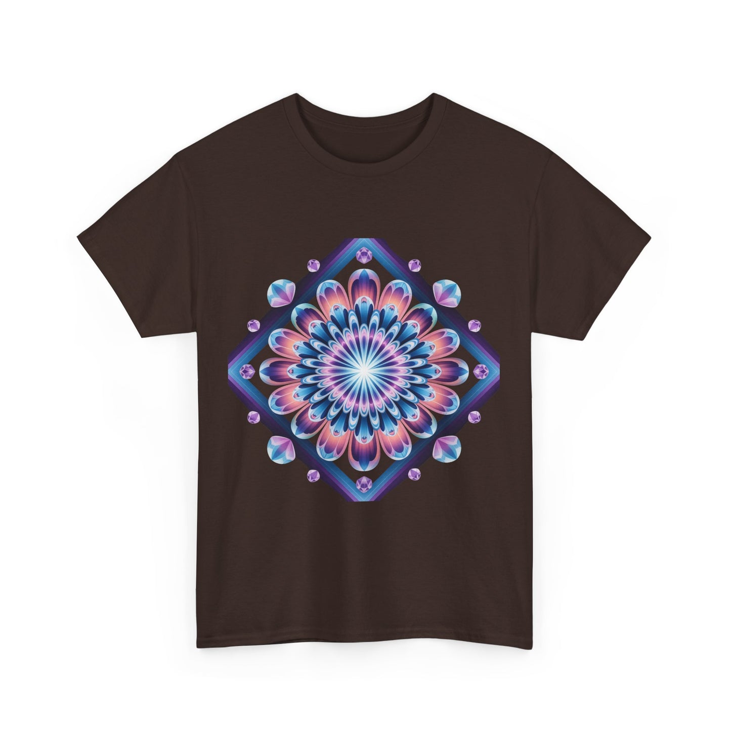 Vibrant Mandala Tee - Heavy Cotton Shirt, Bohemian Style Top, Casual Wear, Gift for Her, Festival Fashion, Summer Style