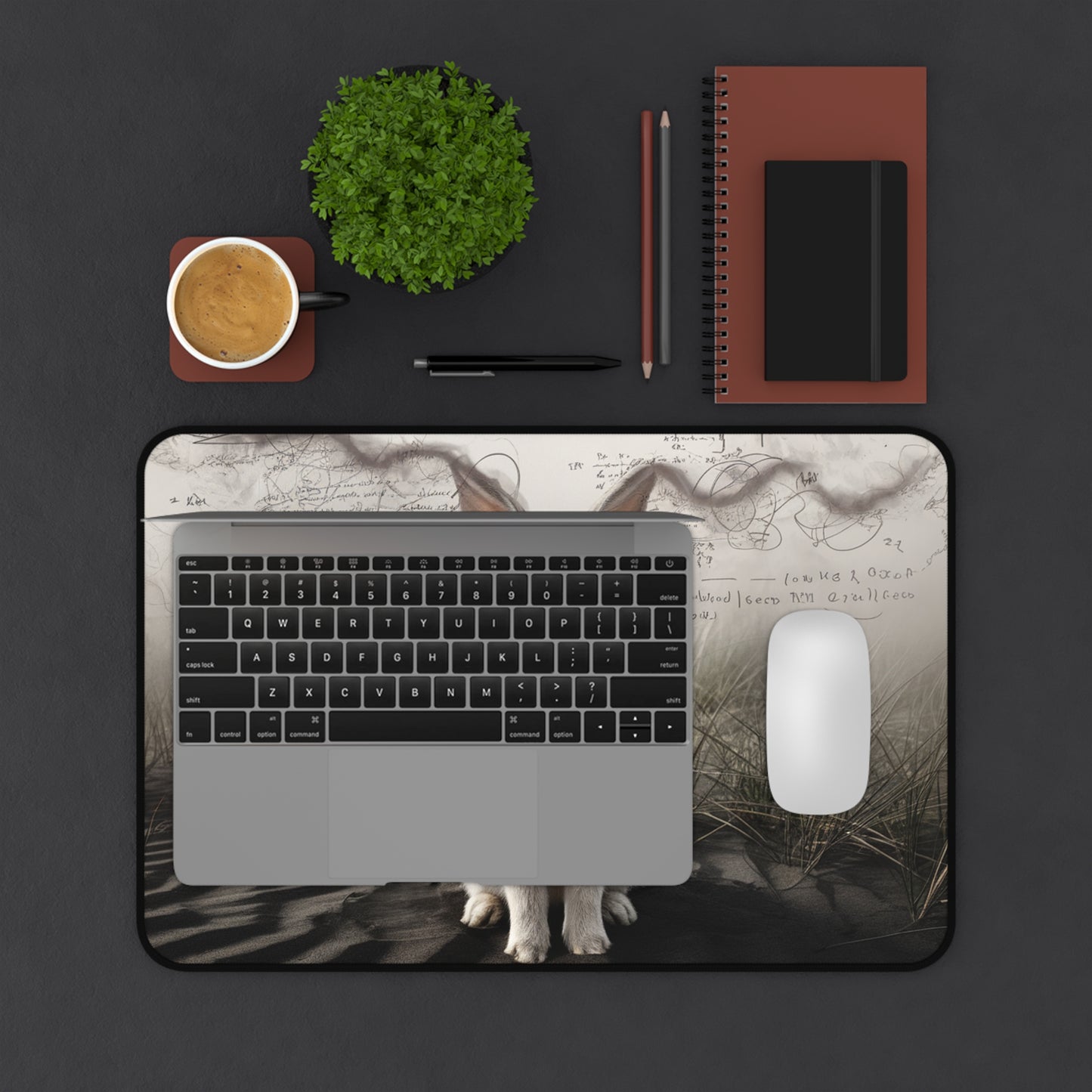 Whimsical Rabbit Desk Mat - Nature-Inspired Desk Accessory for Home or Office