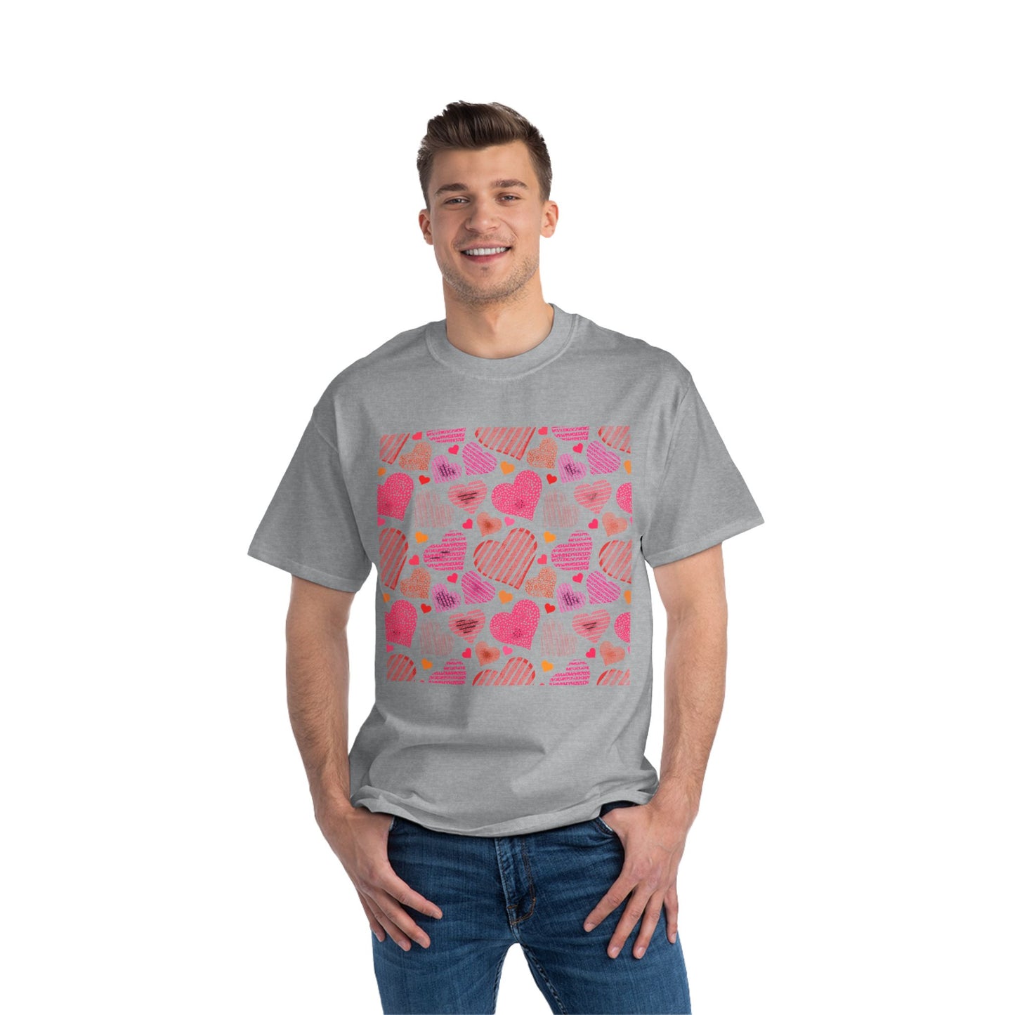 Cute Heart Pattern Short-Sleeve T-Shirt