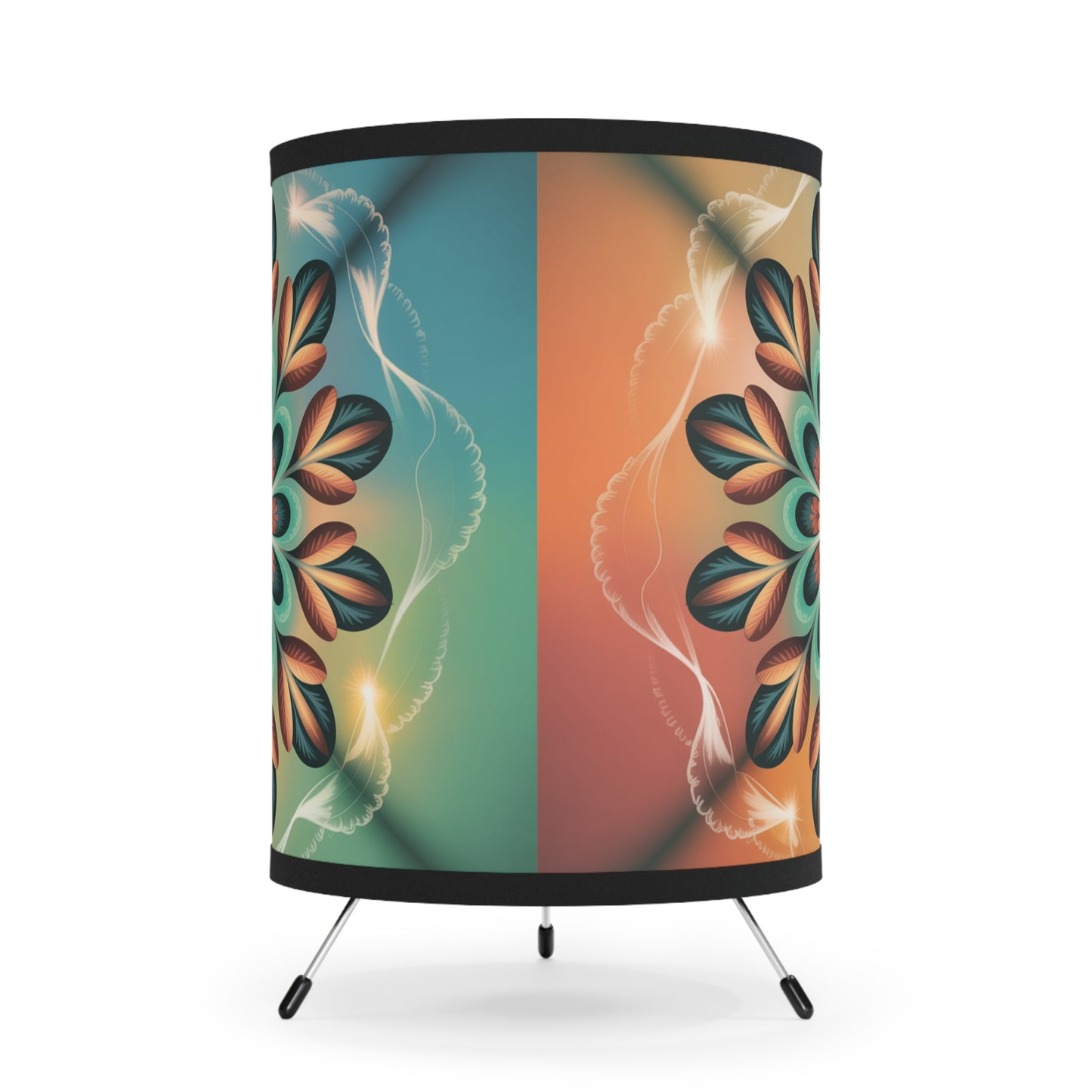 Tripod Lamp with Floral High-Res Shade, Bohemian Home Decor, Living Room Accent, Unique Gift, Bedroom Lighting, Festival Decor