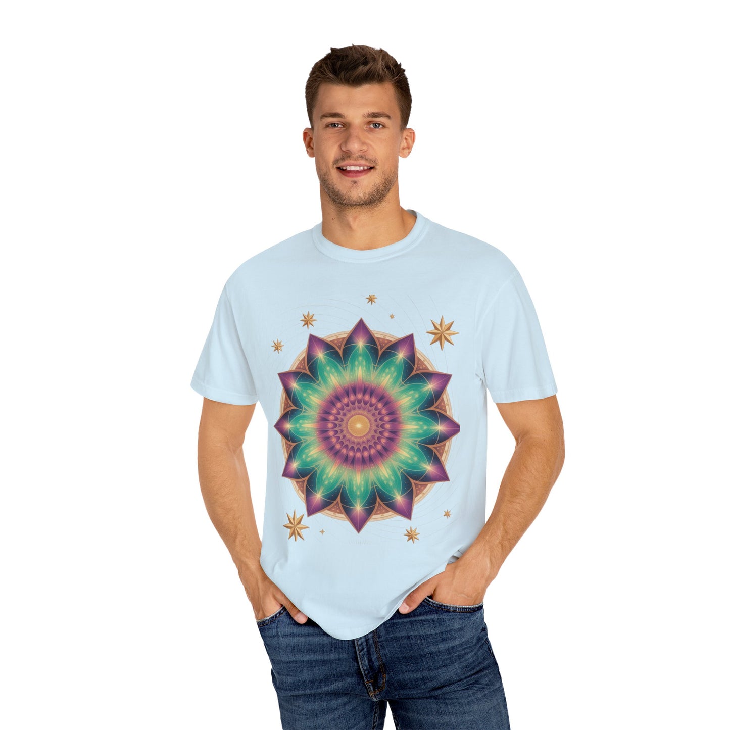 Tie-Dye Mandala T-Shirt, Spiritual Apparel, Bohemian Style Tee, Festival Wear, Eco-Friendly Fashion