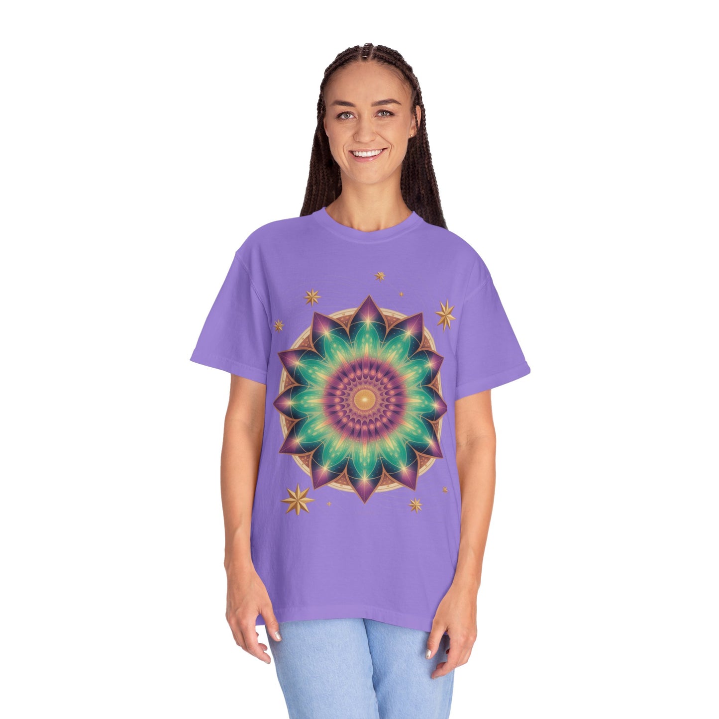 Tie-Dye Mandala T-Shirt, Spiritual Apparel, Bohemian Style Tee, Festival Wear, Eco-Friendly Fashion