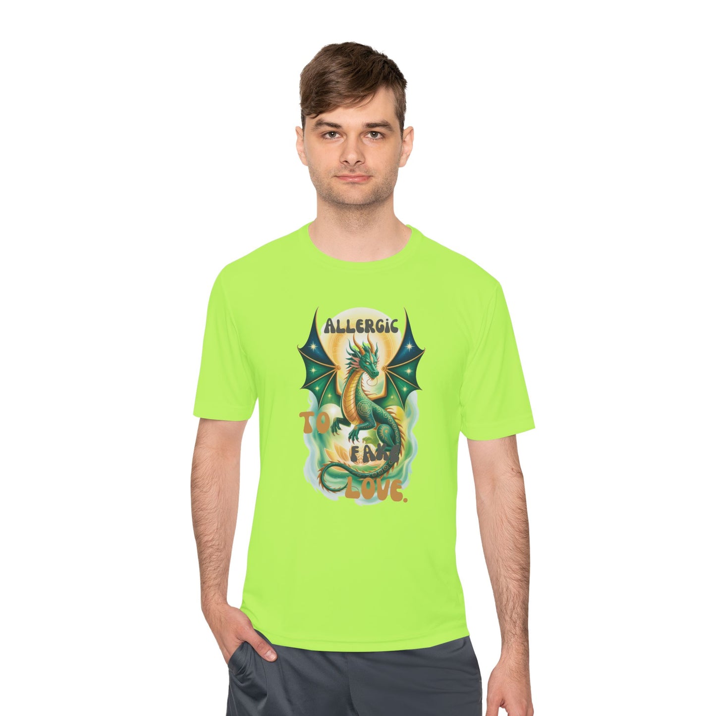 Dragon Allergy Moisture Wicking Tee, Funny T-Shirt for Allergy Awareness, Gift for Dragon Lovers, Fitness Wear, Unique Humor Tee