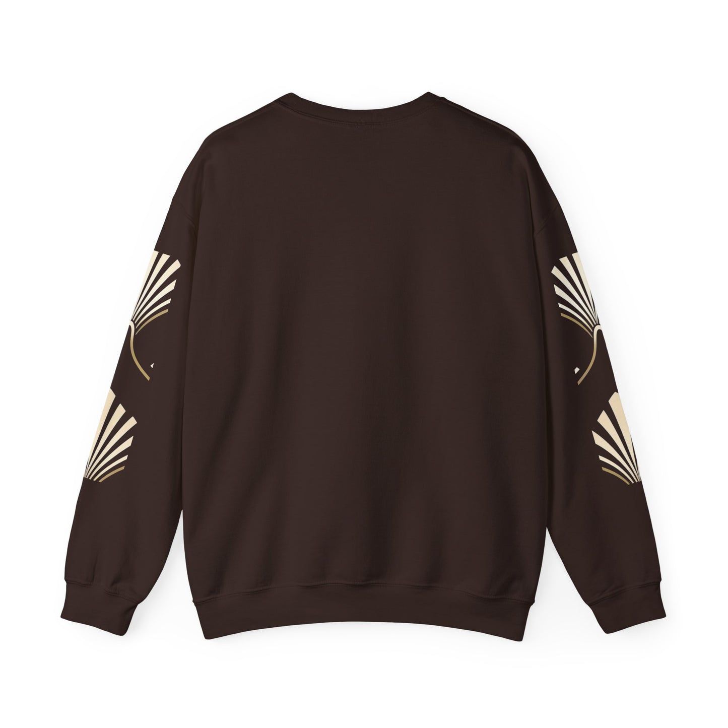 Elegant Gold Fan Pattern Crewneck Sweatshirt